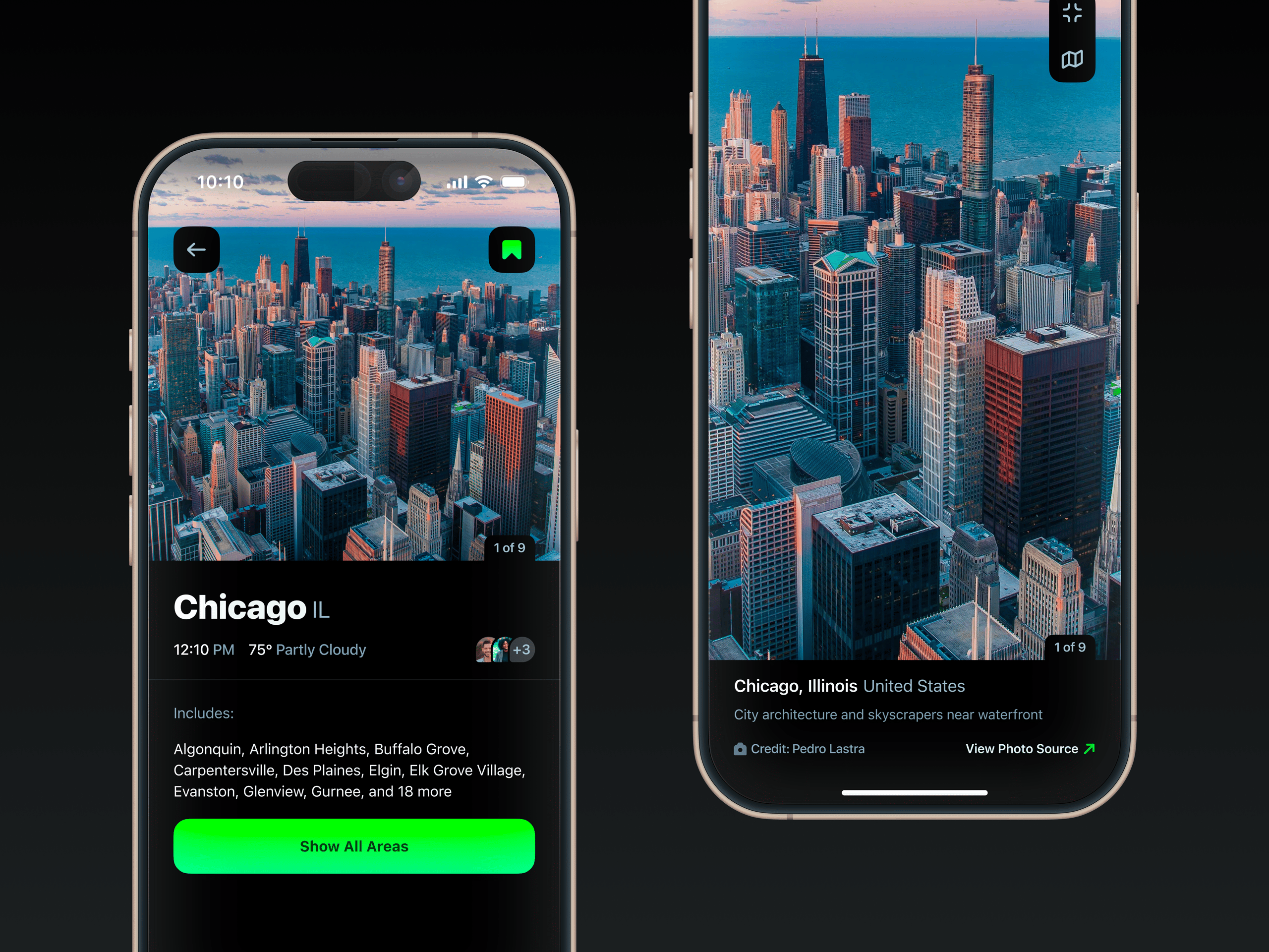 Location-Based Social Network Dark Mode Area