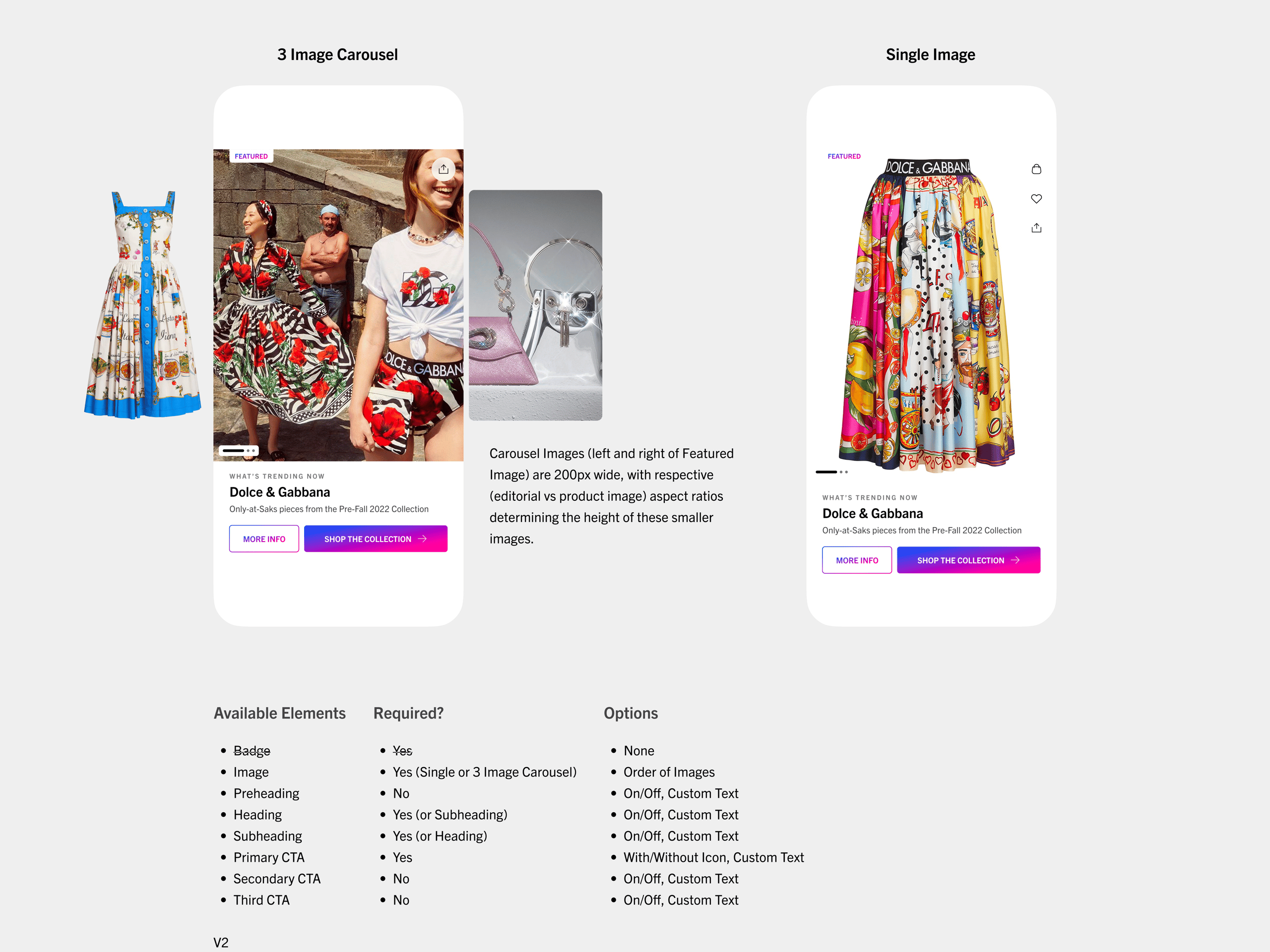 Saks iOS App Carousel Component Planning