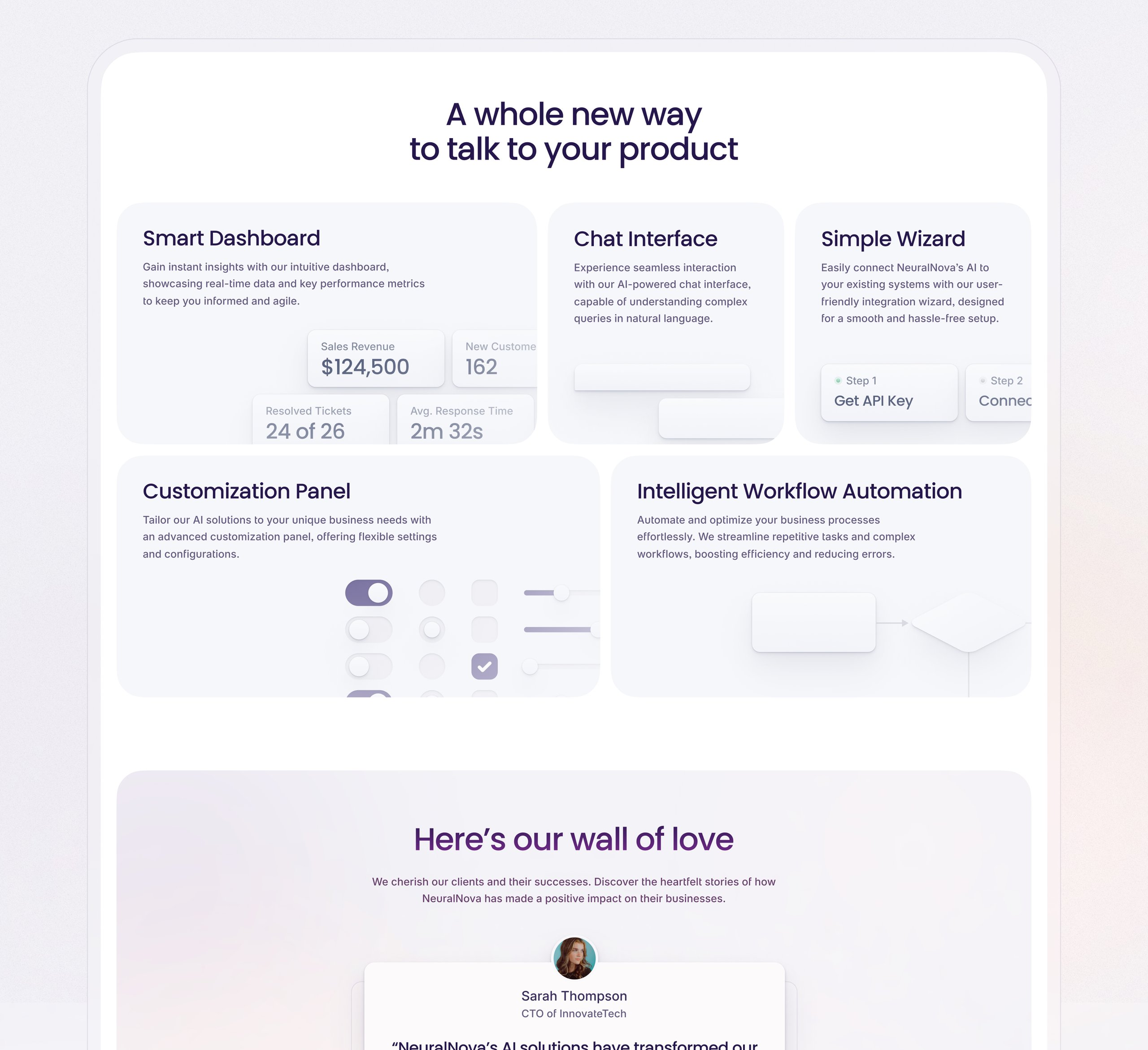 AI Landing Page — Bento Grid