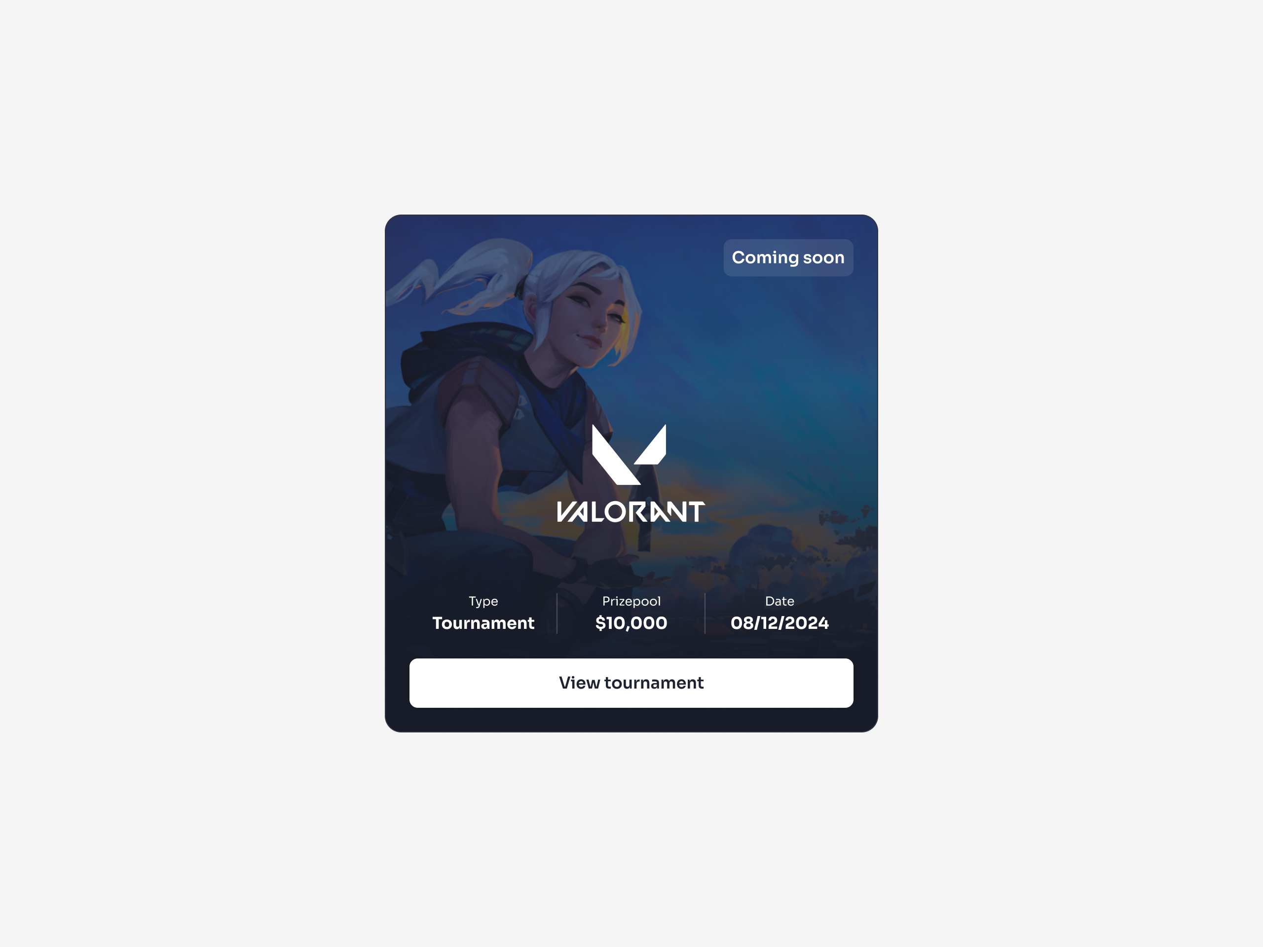 Esport tournament card