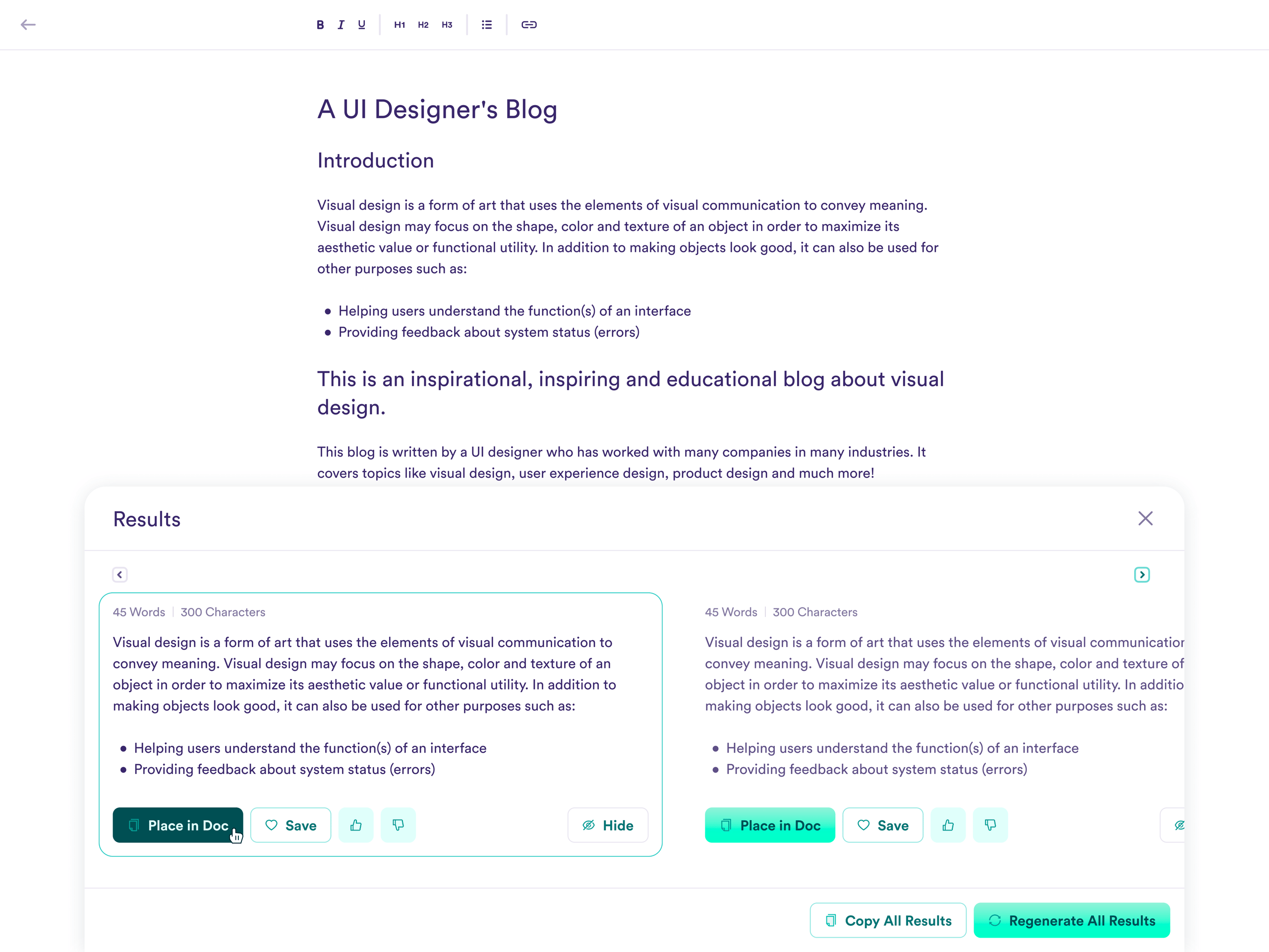 Generate Content in Document