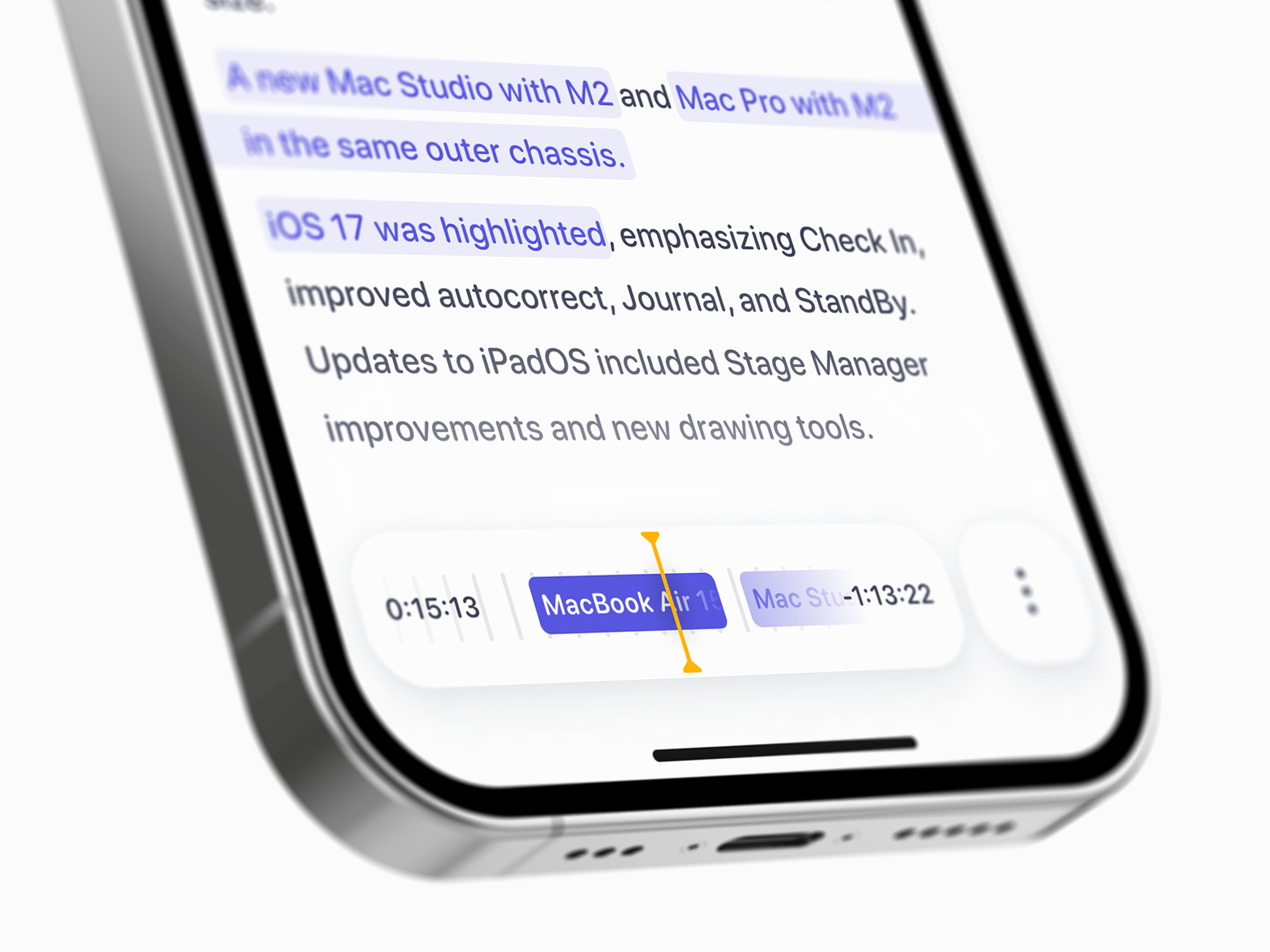 Bookmarking App - Video Timeline with Highlights