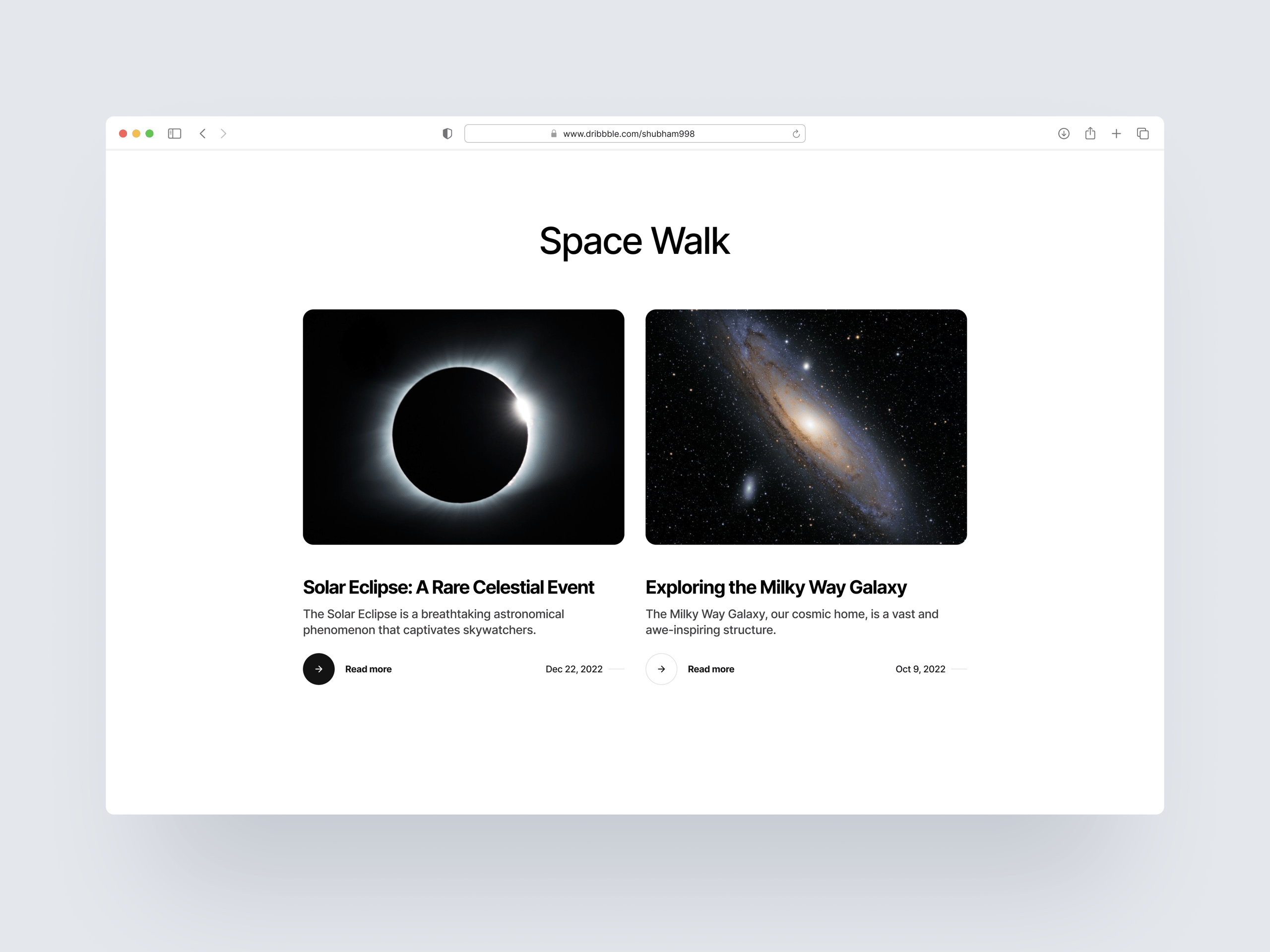 Astronomical Aesthetics: A Clean UI for Space Explorations