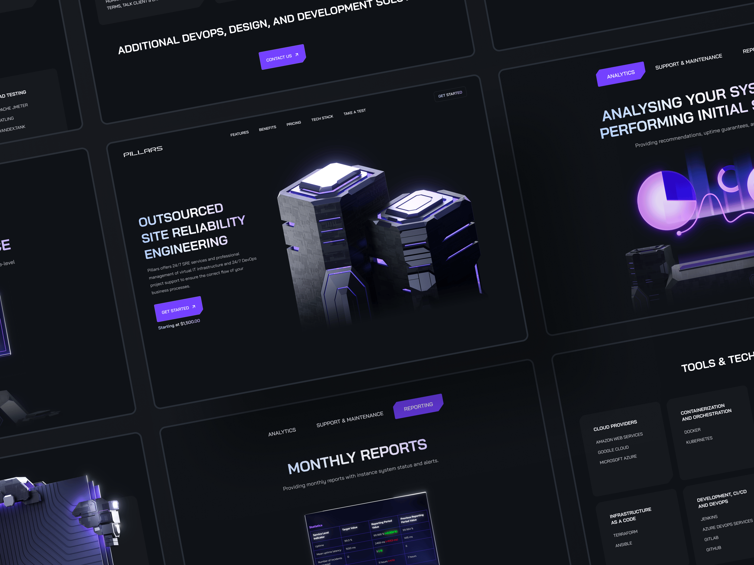 Pillars - SRE Platform Website Design