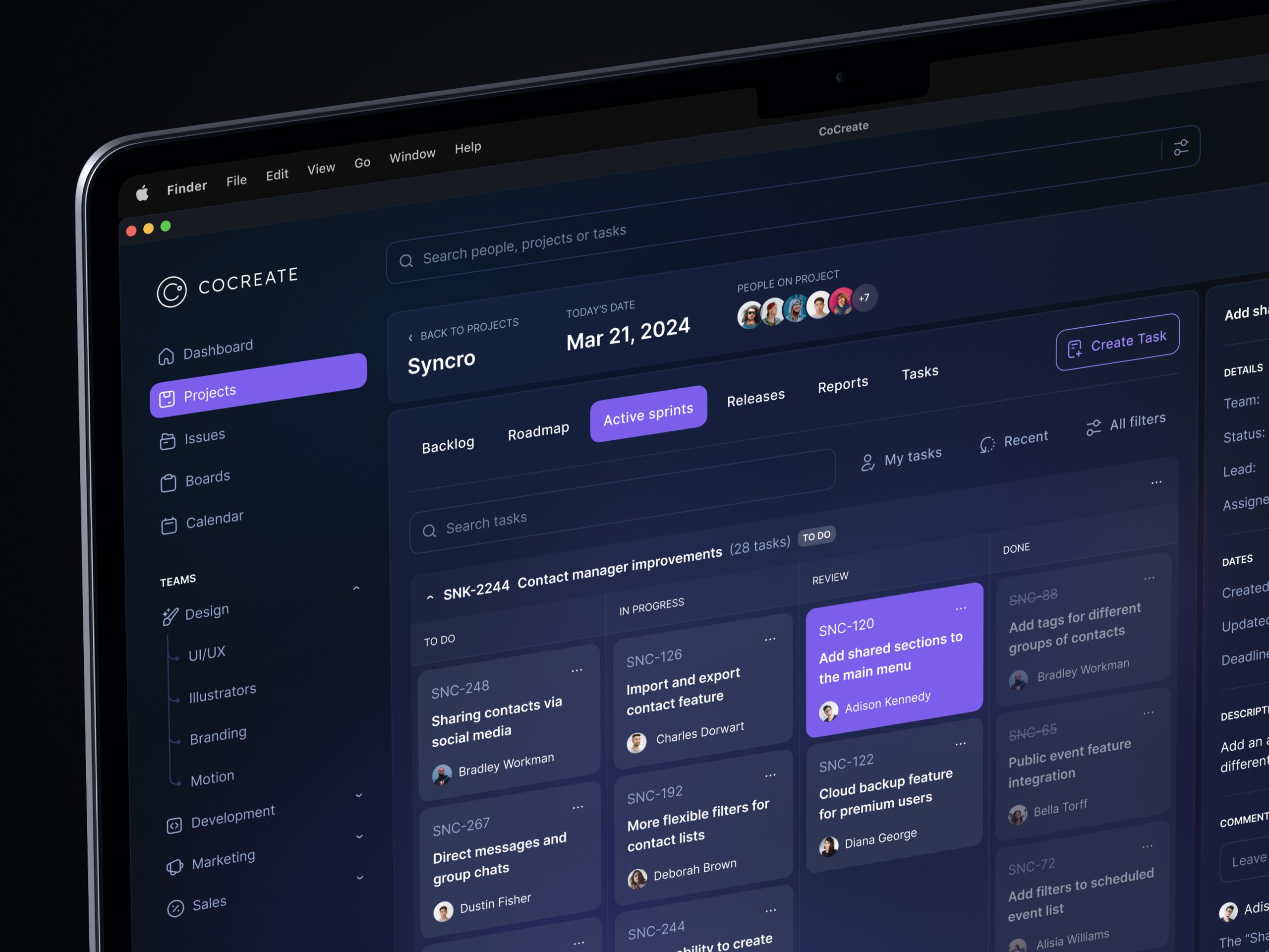 Team Management UI Design Concept