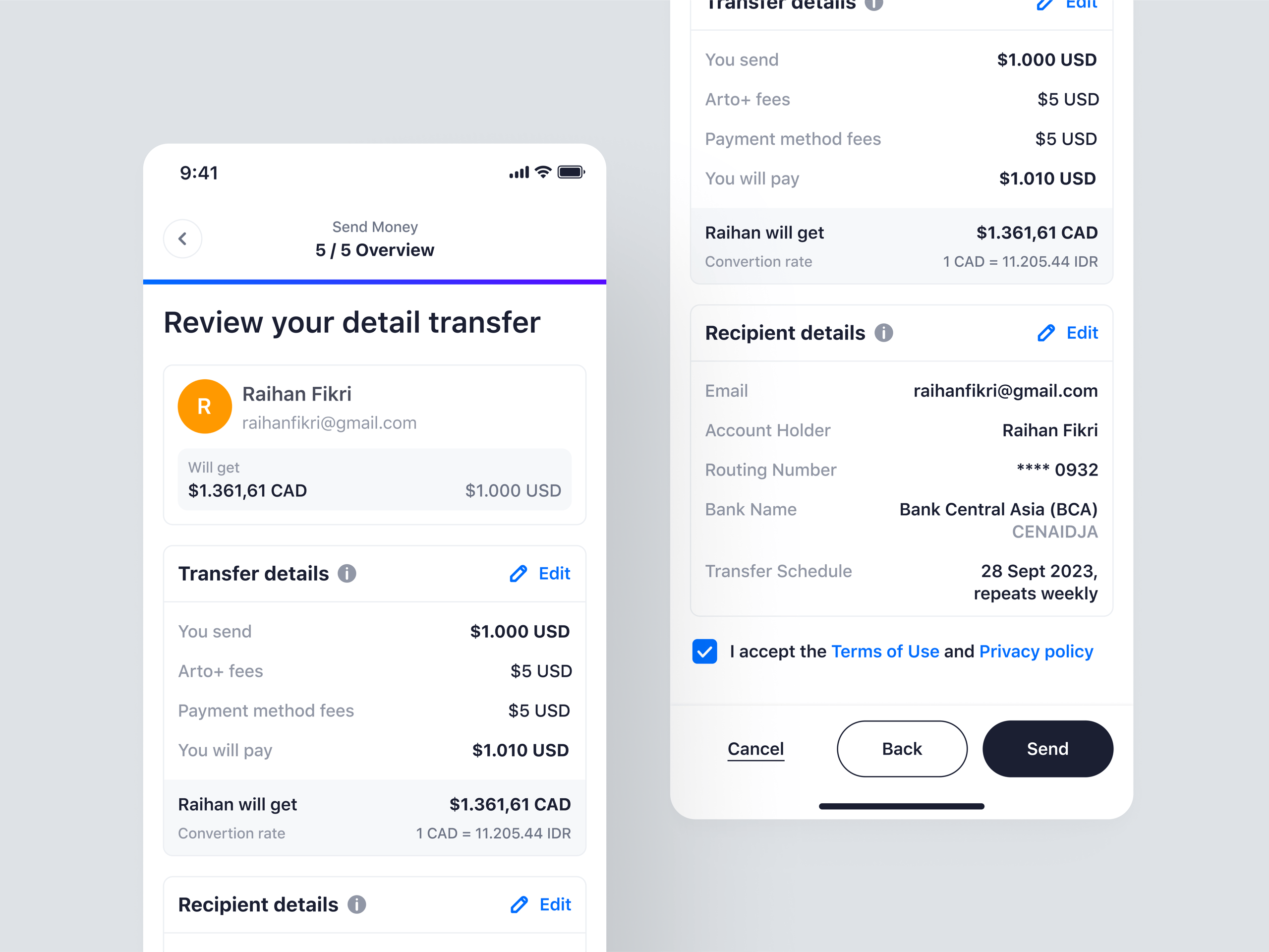Arto Plus Mobile - Review Details Money Transfer