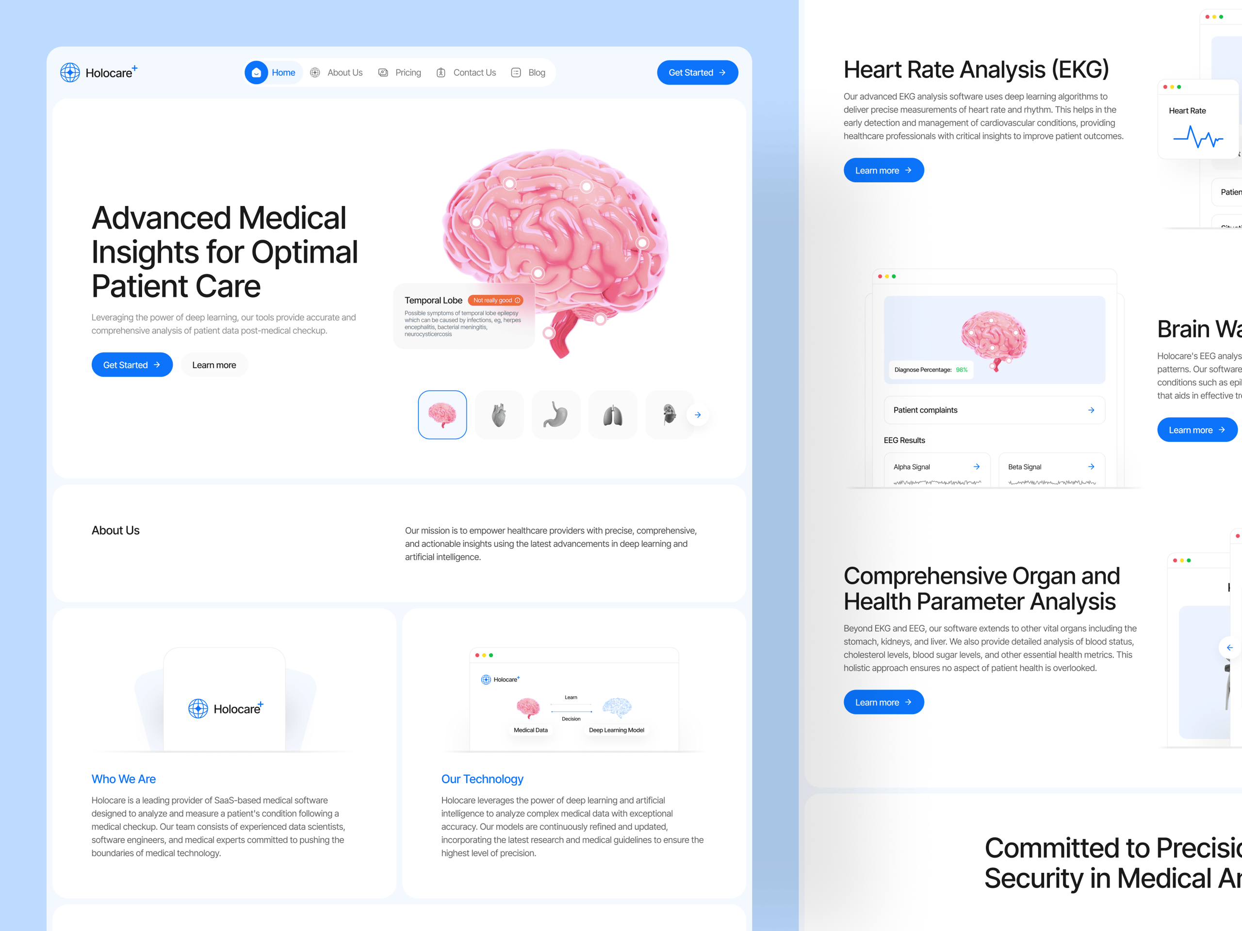 Holocare⁺ - Medical Landing Page 