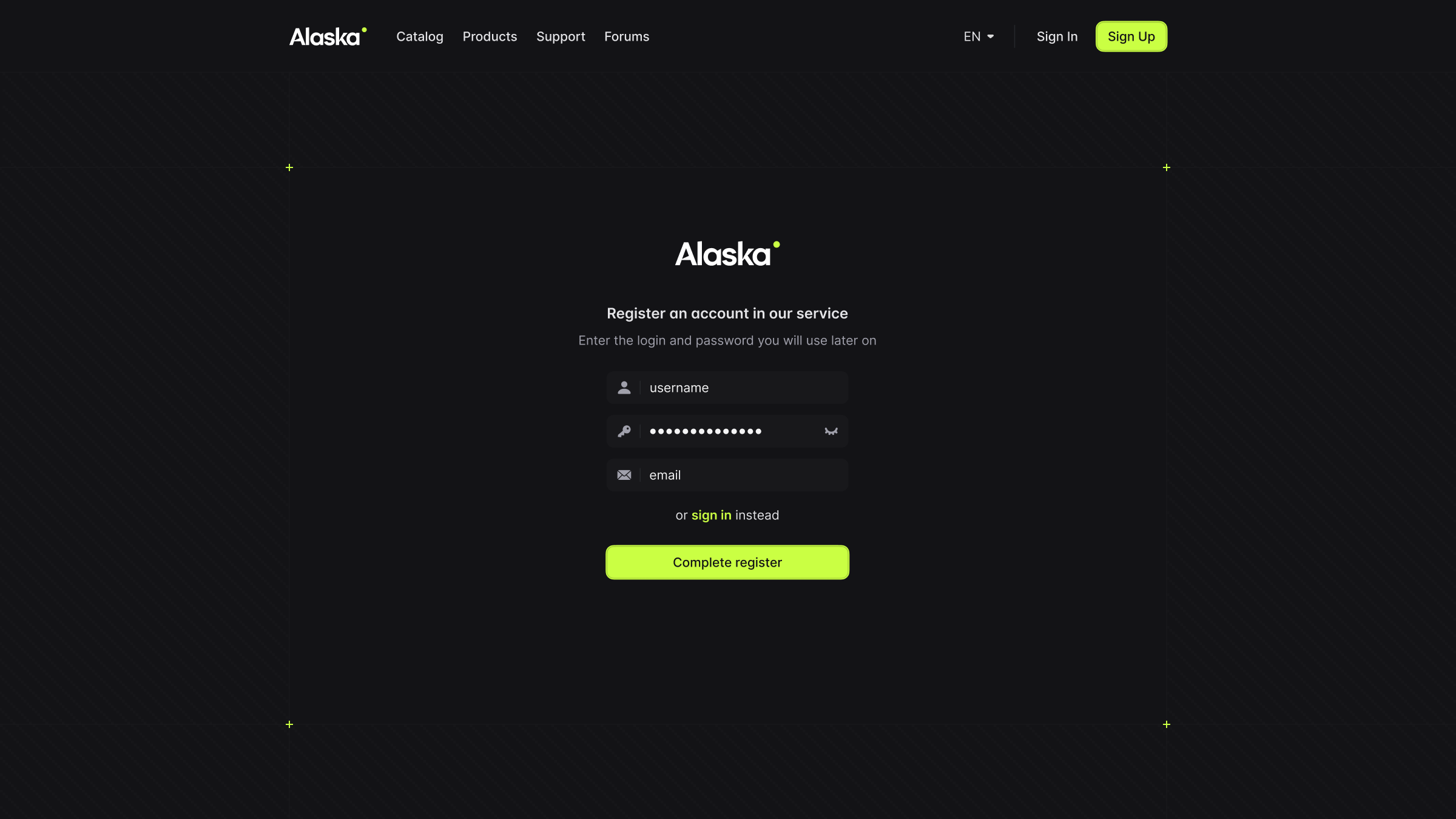 Alaska: Minecraft interface