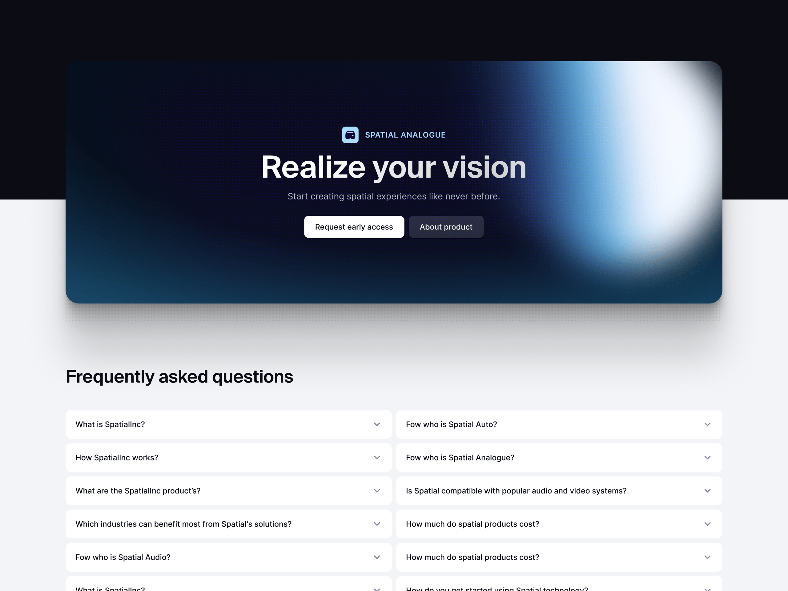 Spatial / CTA + FAQ