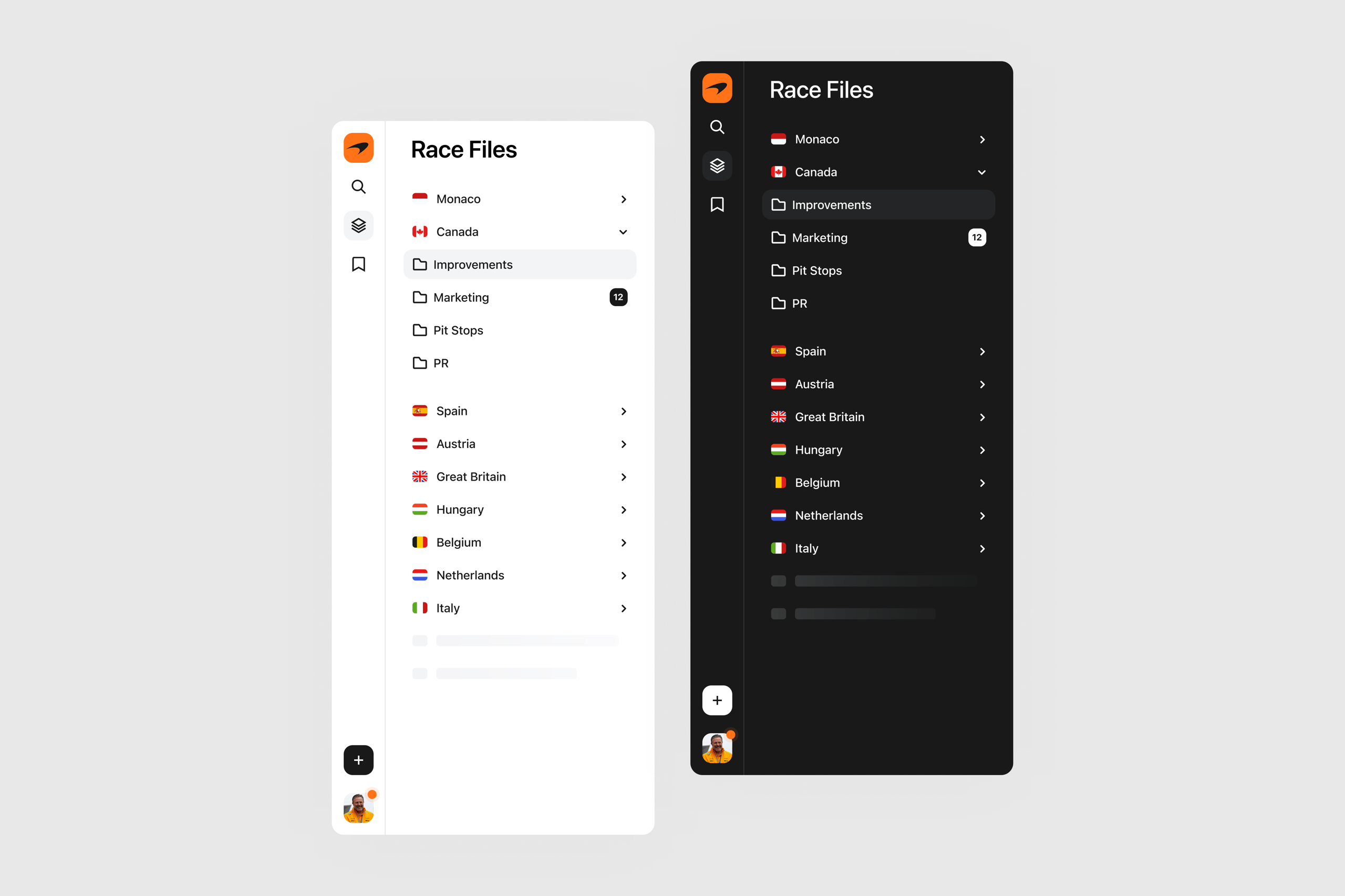 F1 Race Control Sidebar