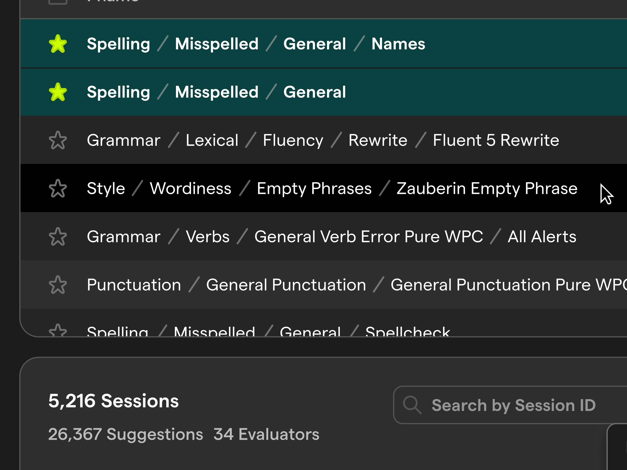 Internal Tool Sub-Categories