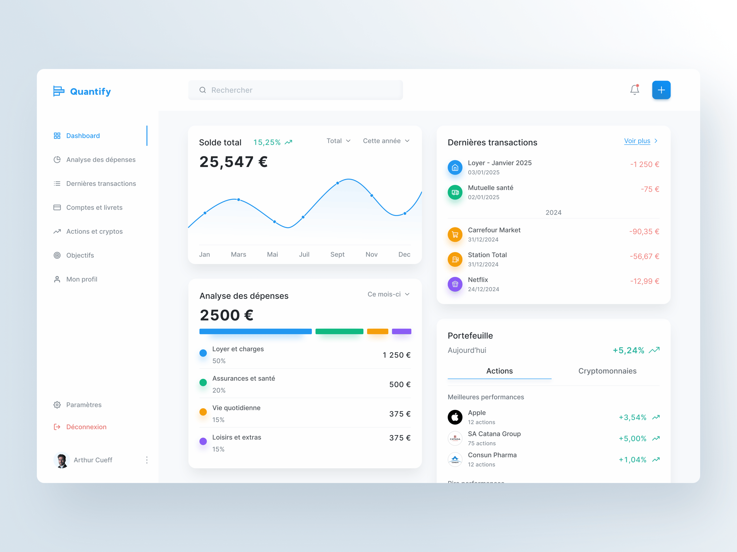 Quantify - Intuitive Financial Dashboard