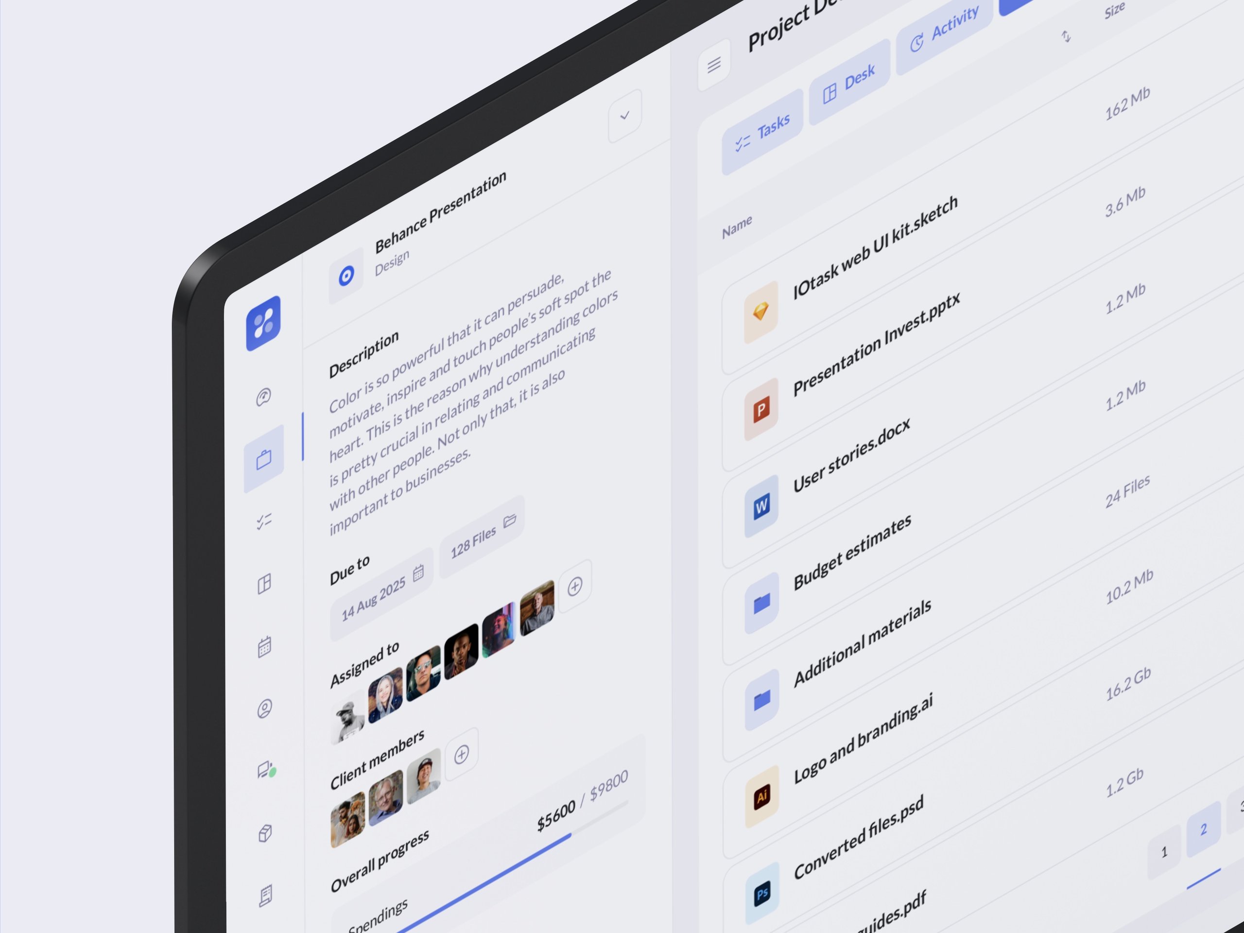 Projects list from SaaS Dashboard created with BetaCRM UI 