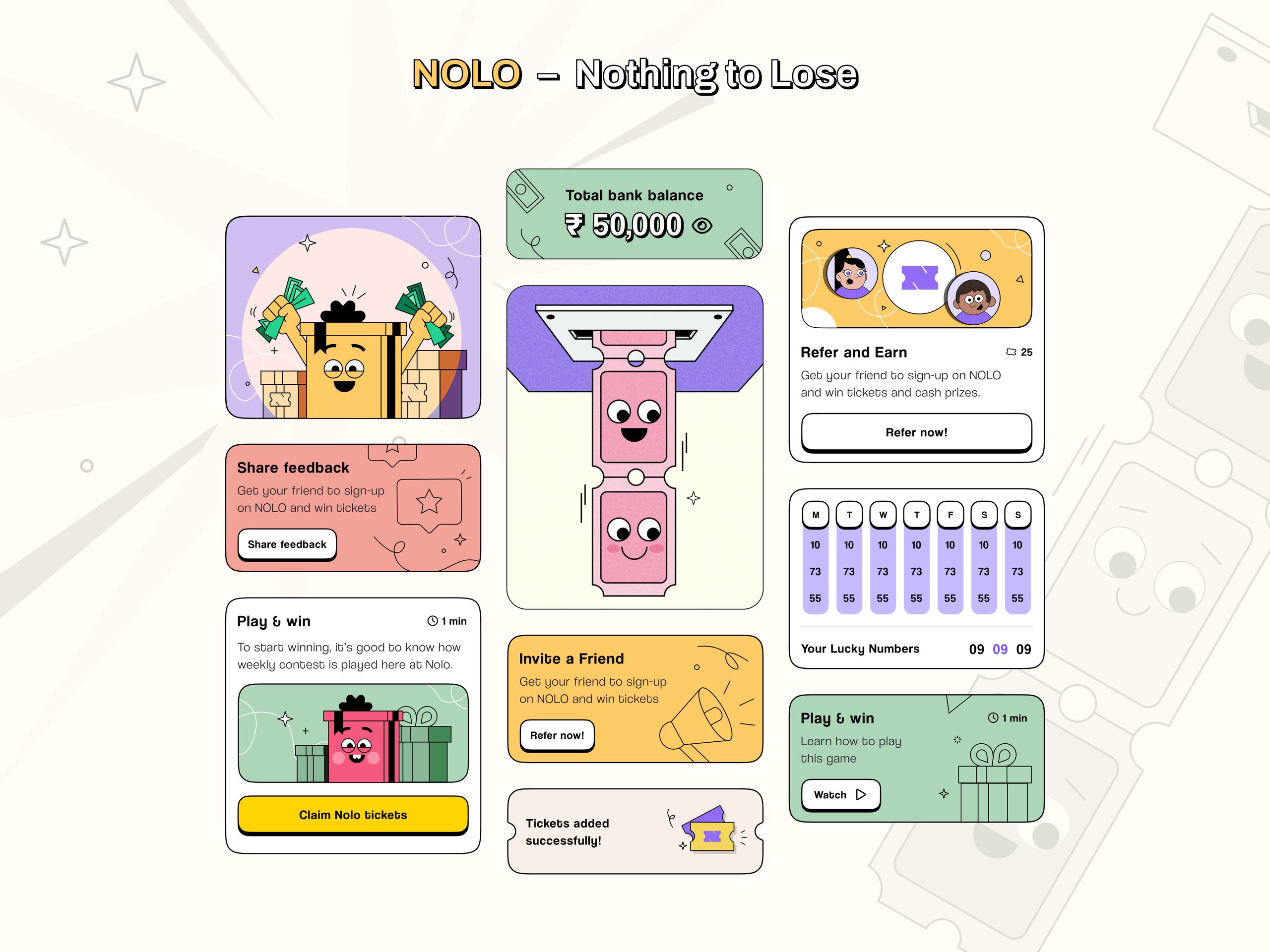 Illustrations for a gamified finance app