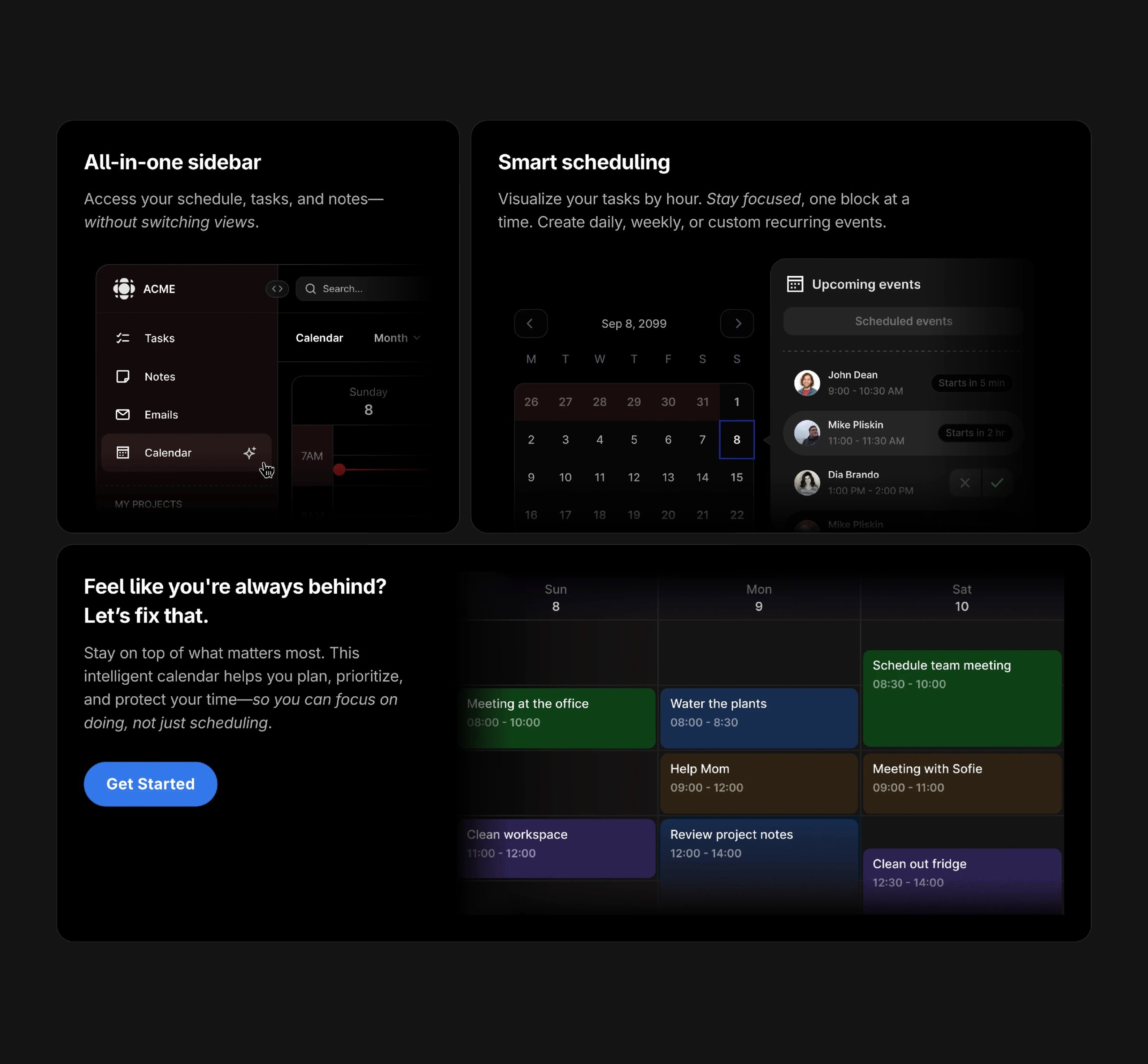 Bento UI 02 Dark Mode