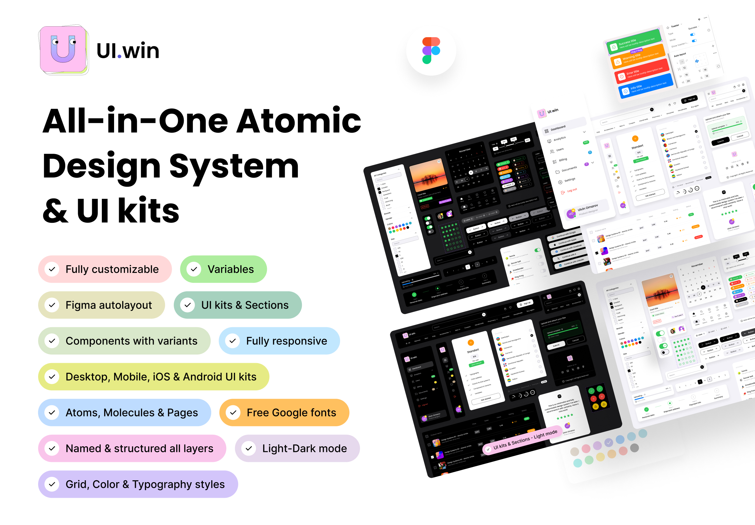 UI.win: All-in-One Atomic Design System & UI kits