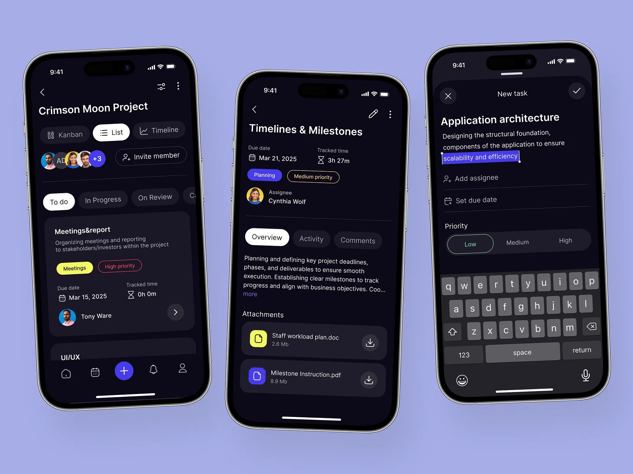Project Management Mobile App Design
Ronas IT | UI/UX Team