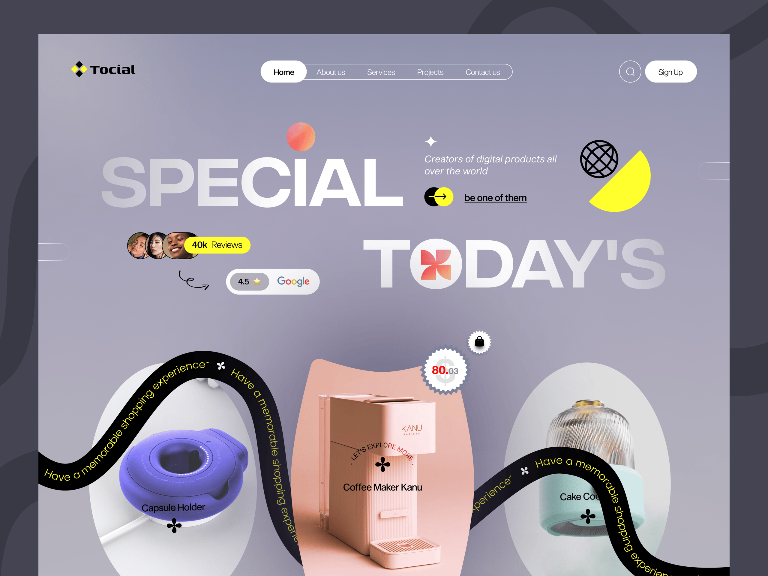 Product Website Hero - Ecommerce Landing Page