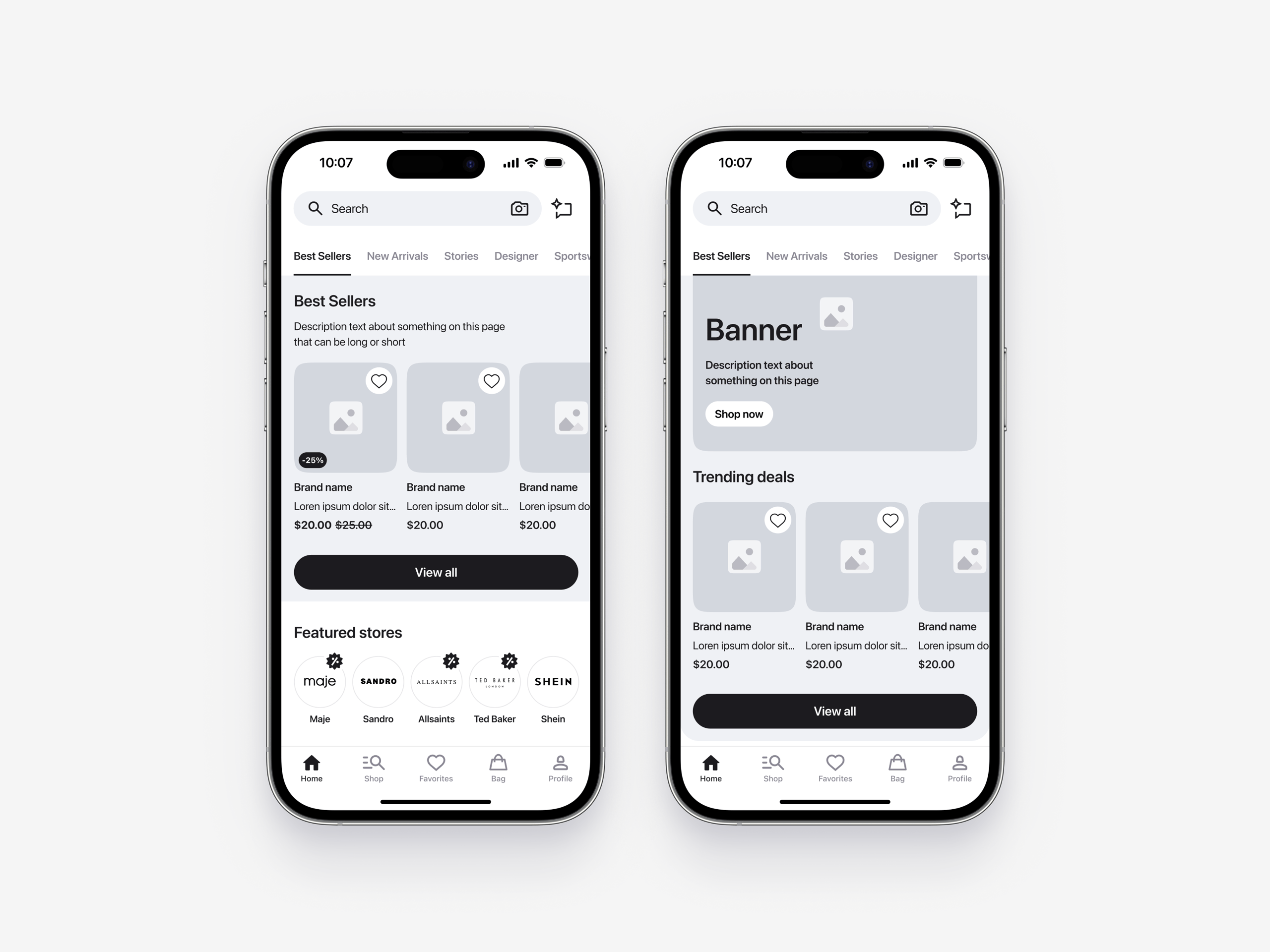 NDA. Limited | iOS Mobile App. Hi-Fi Wireframe