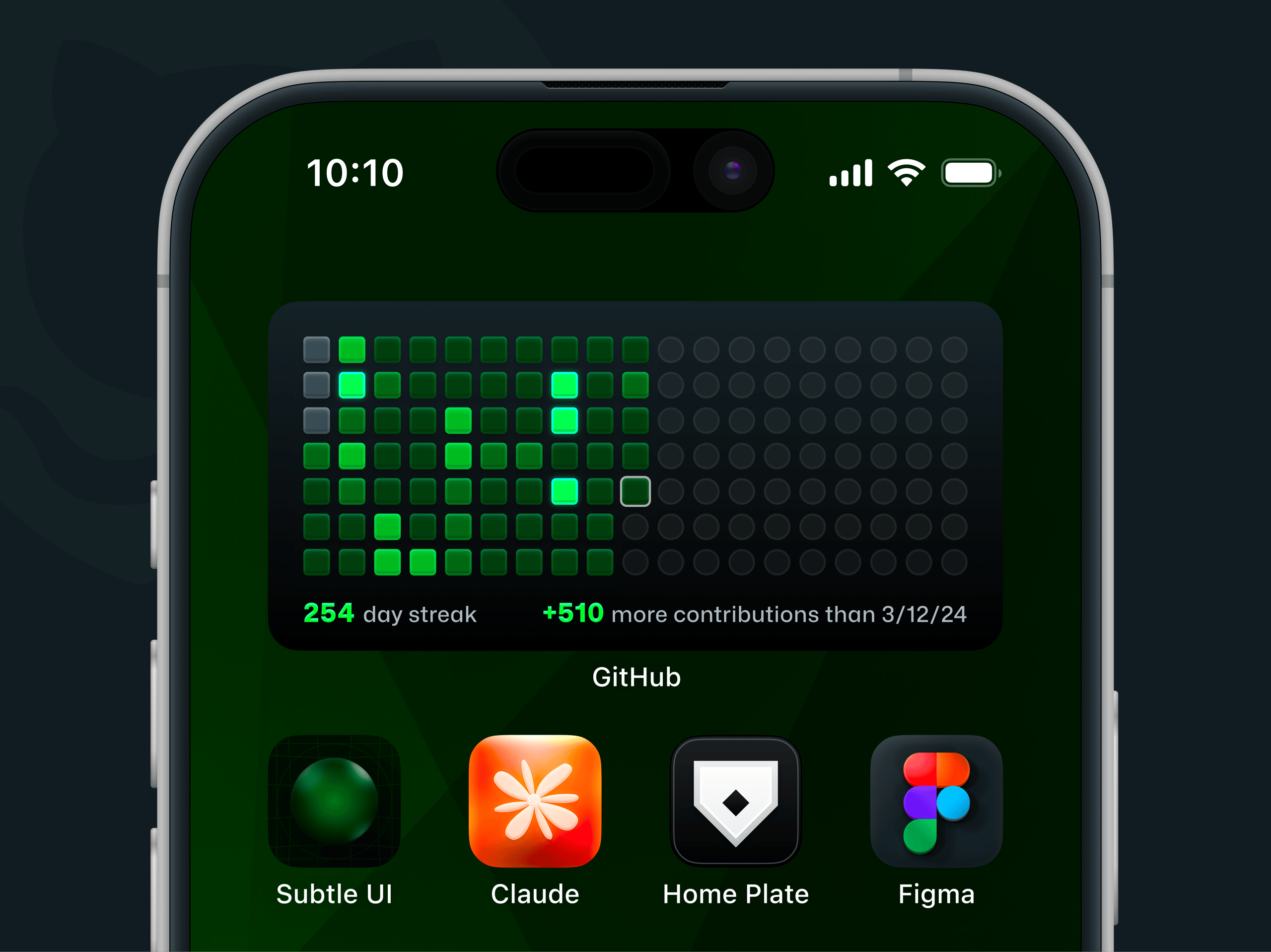 GitHub Contributions Comparison Concept - iOS Widget