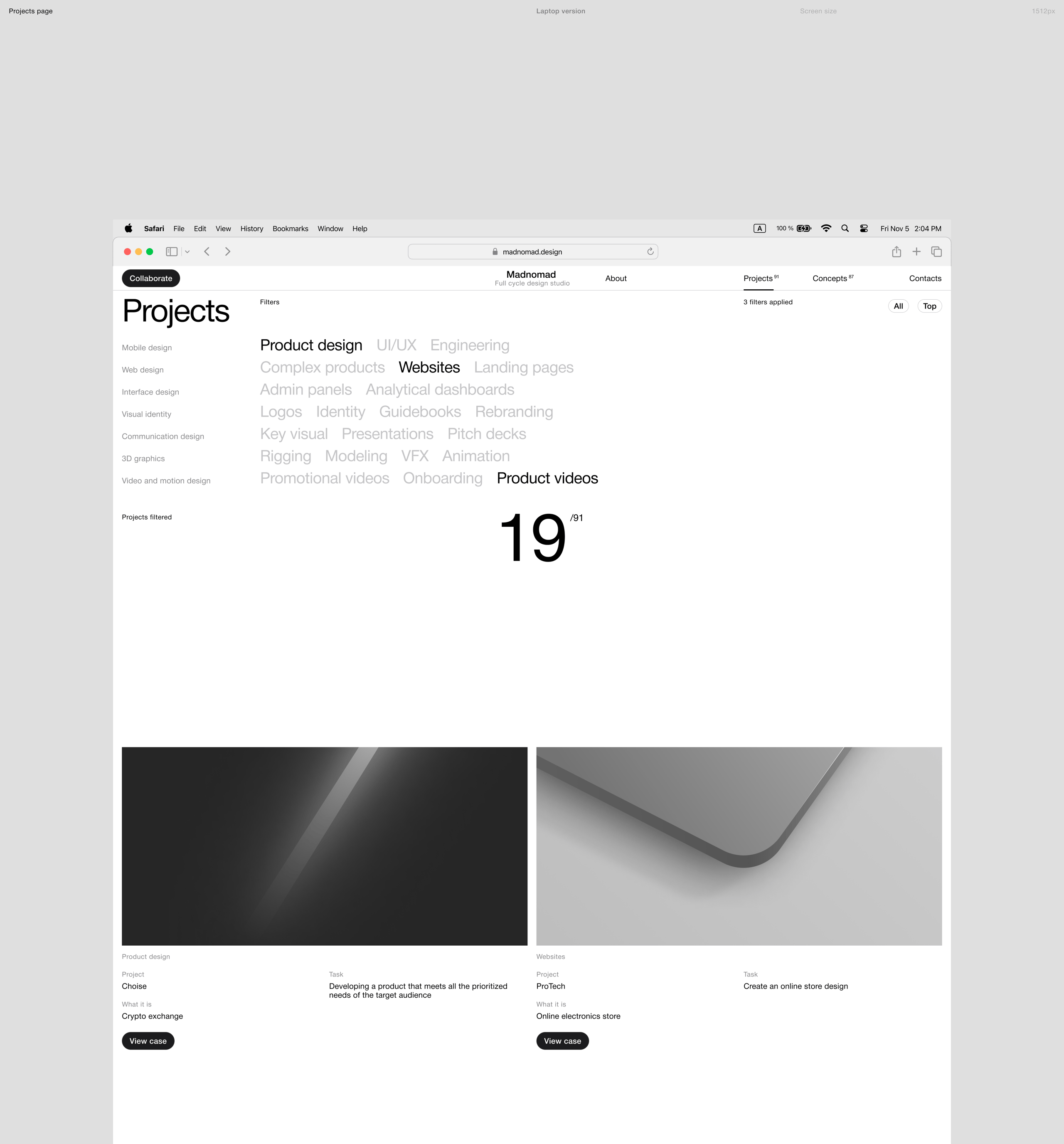 Project fragments for Madnomad® studio