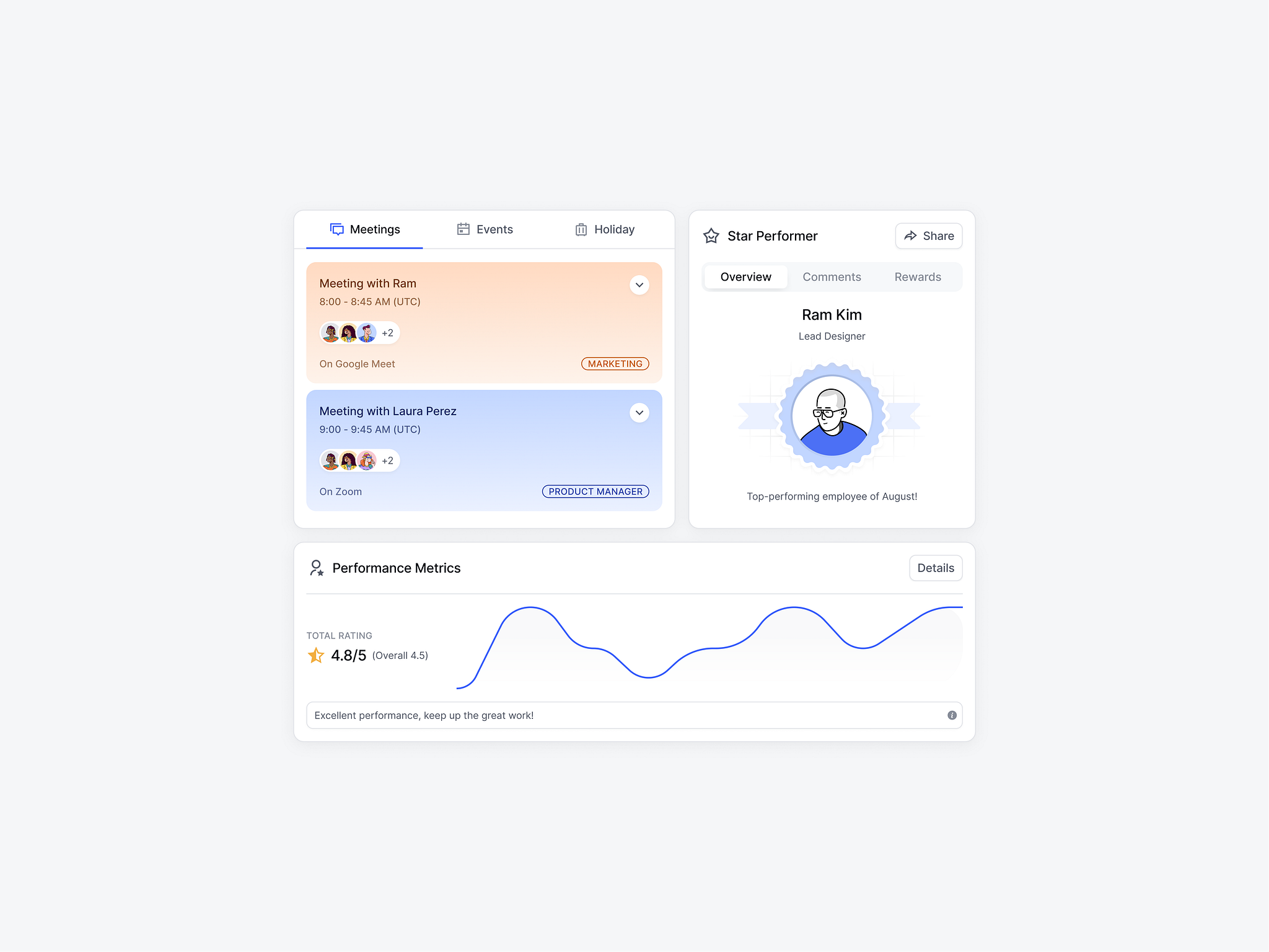 Modern Team Dashboard UI