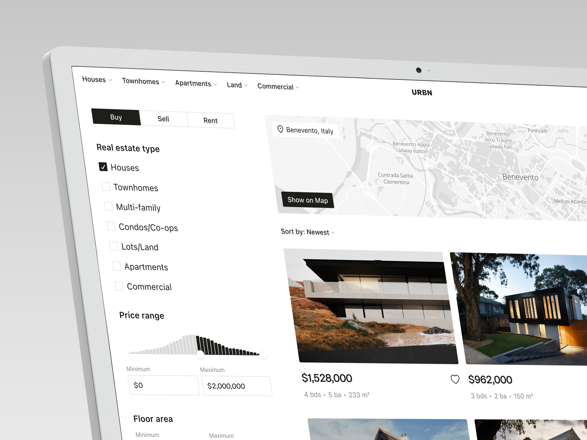 Real Estate Dashboard Design Concept