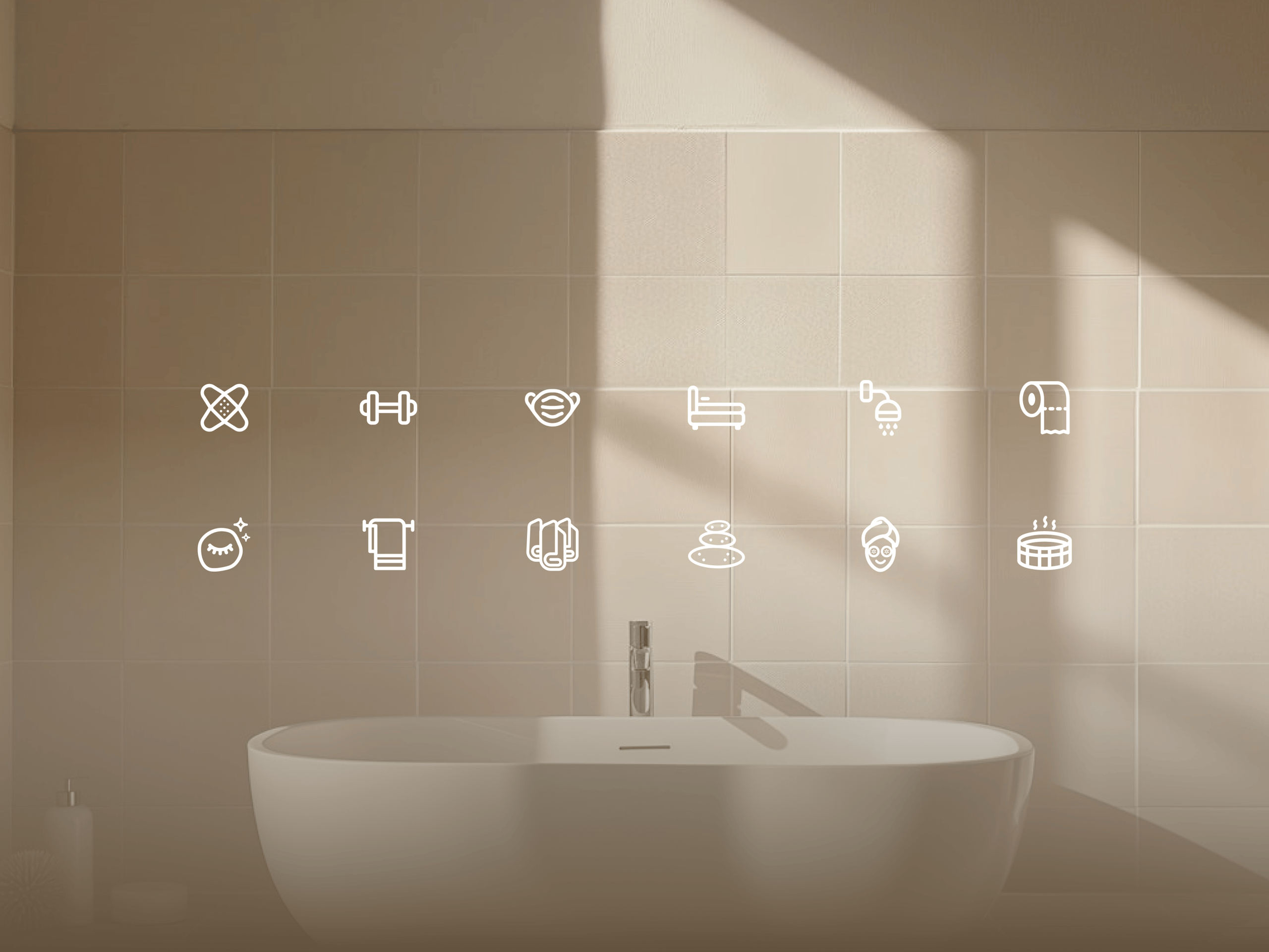 A wellness and self-care icon set