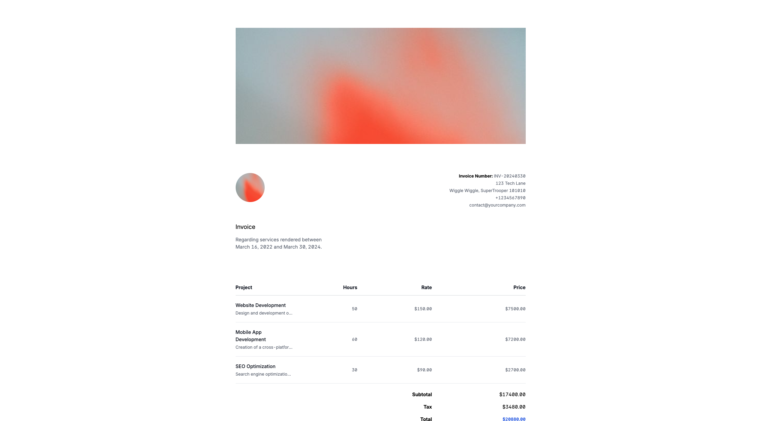 How to create and print an invoice with Astrojs and Tailwind CSS
