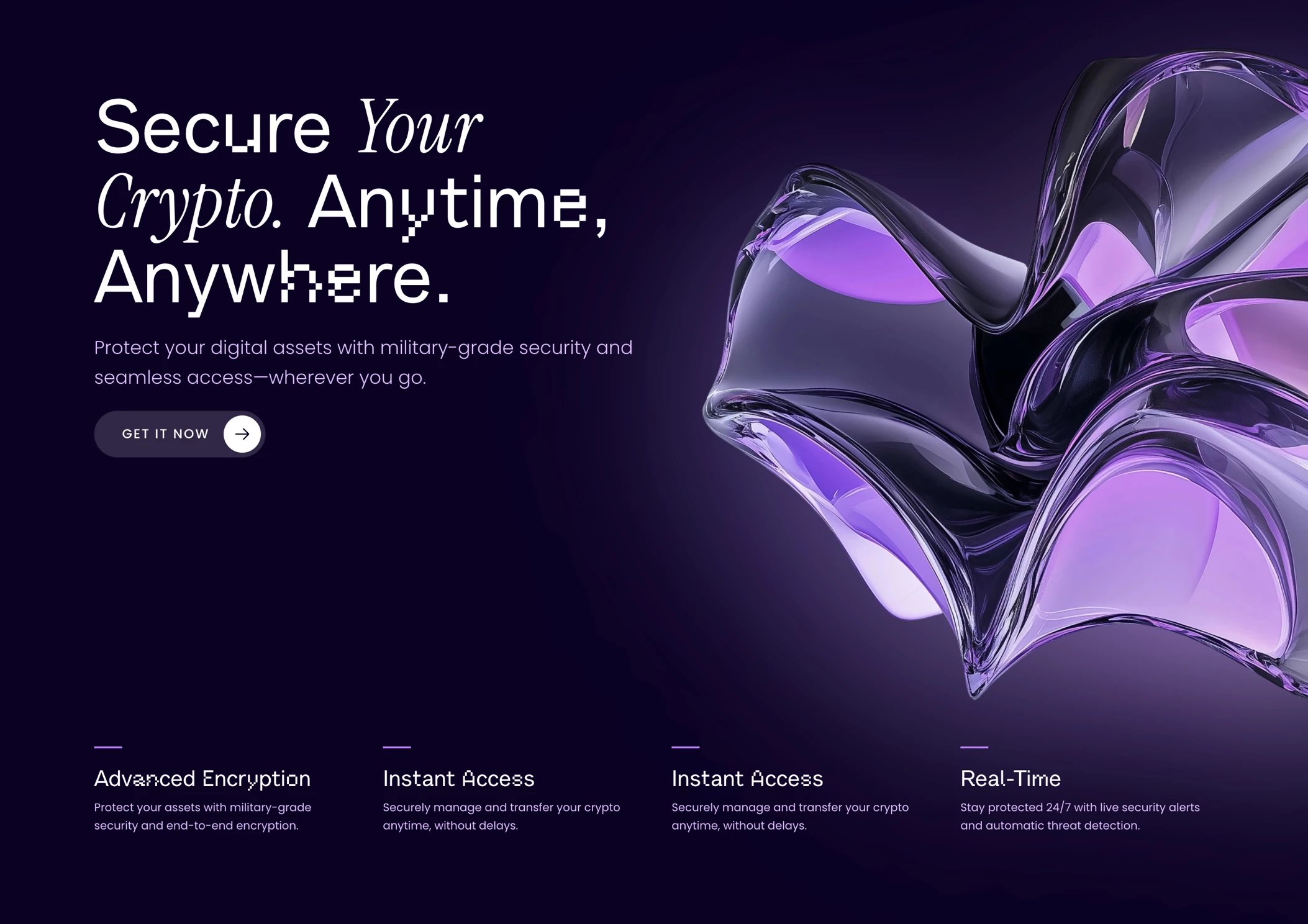 Dark purple Website hero section for Framer built with Frameblox UI kit