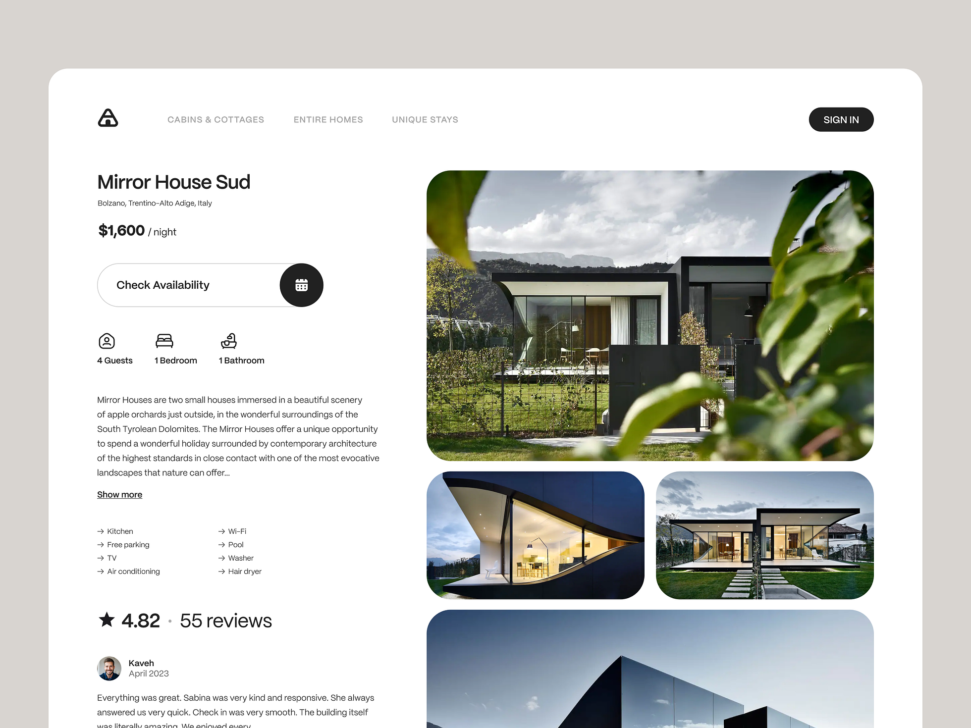 Rental Booking Service Website UI UX Design