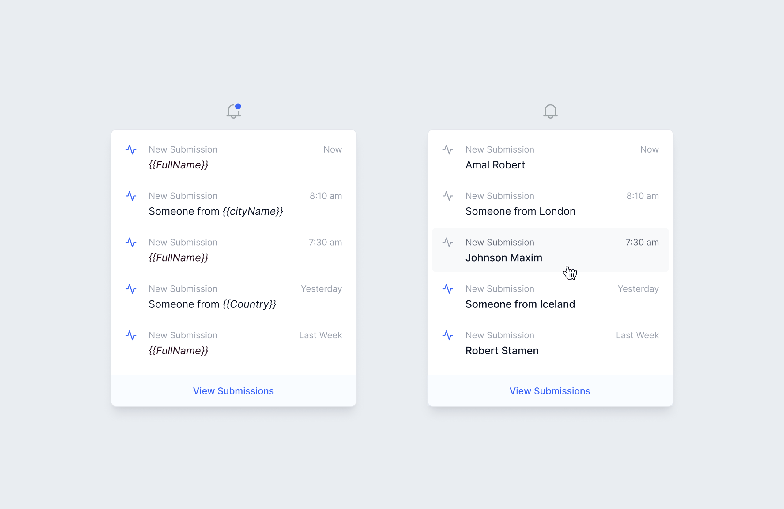 Formsly - Notifications bar bar