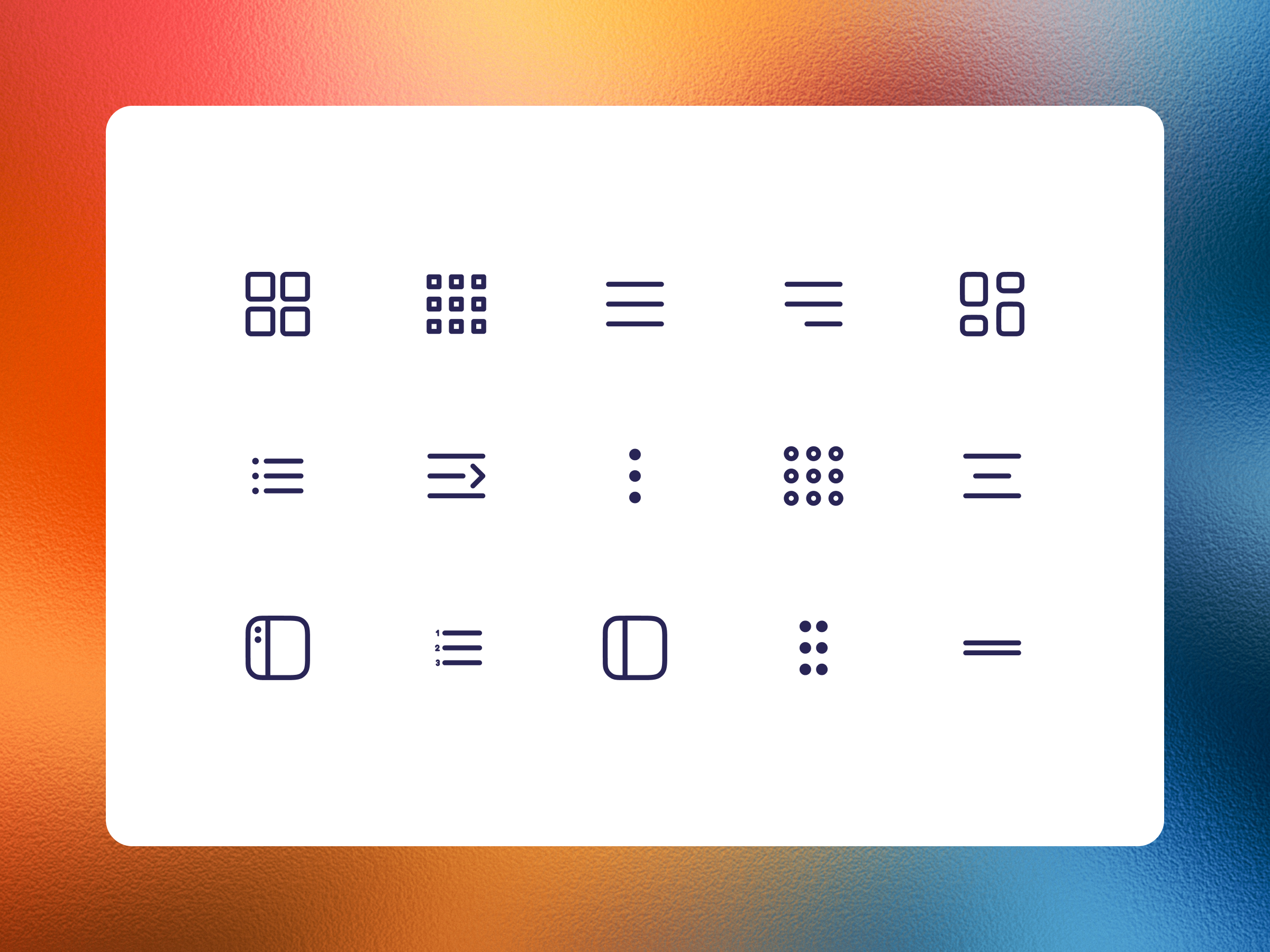Structured Grid Line Icons - Organize with Precision