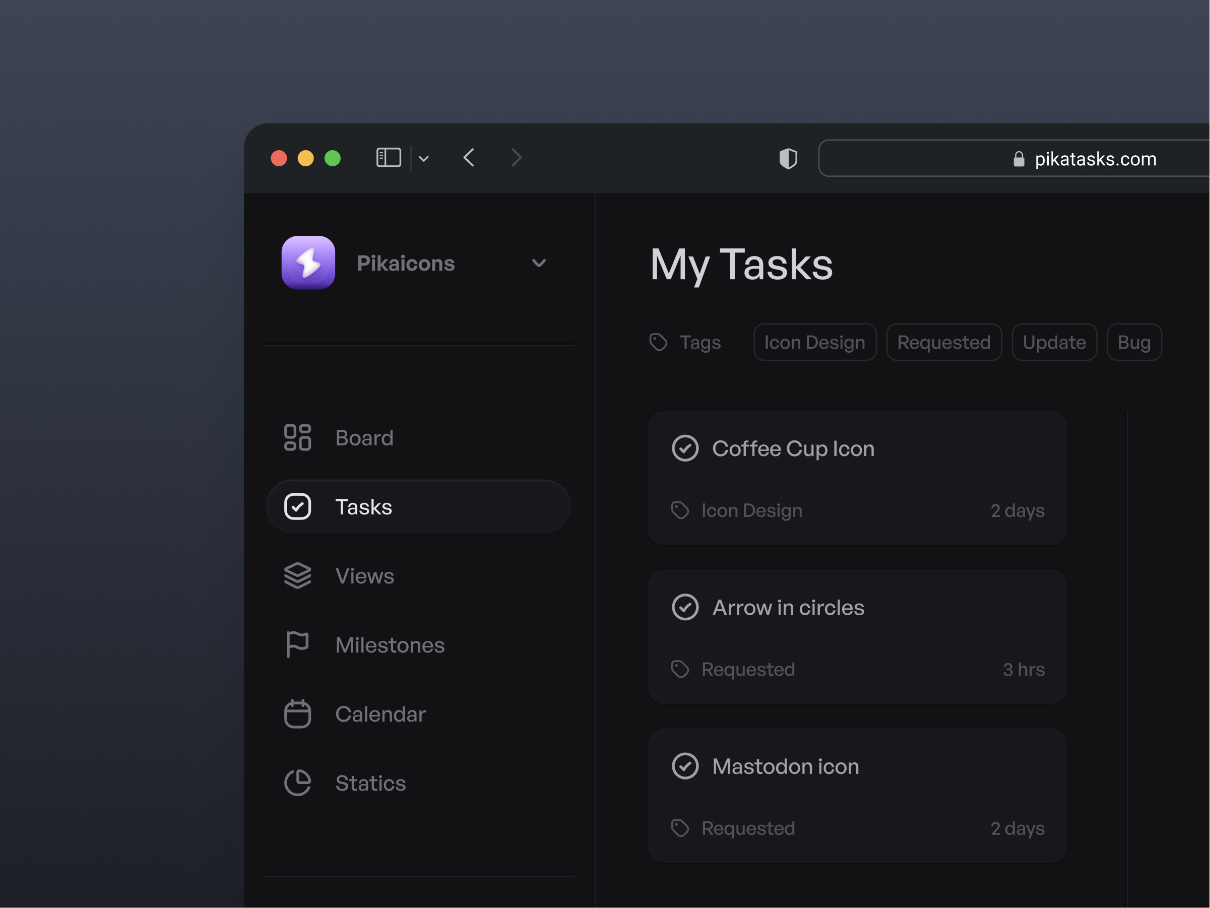 Pikaicons in Dark mode