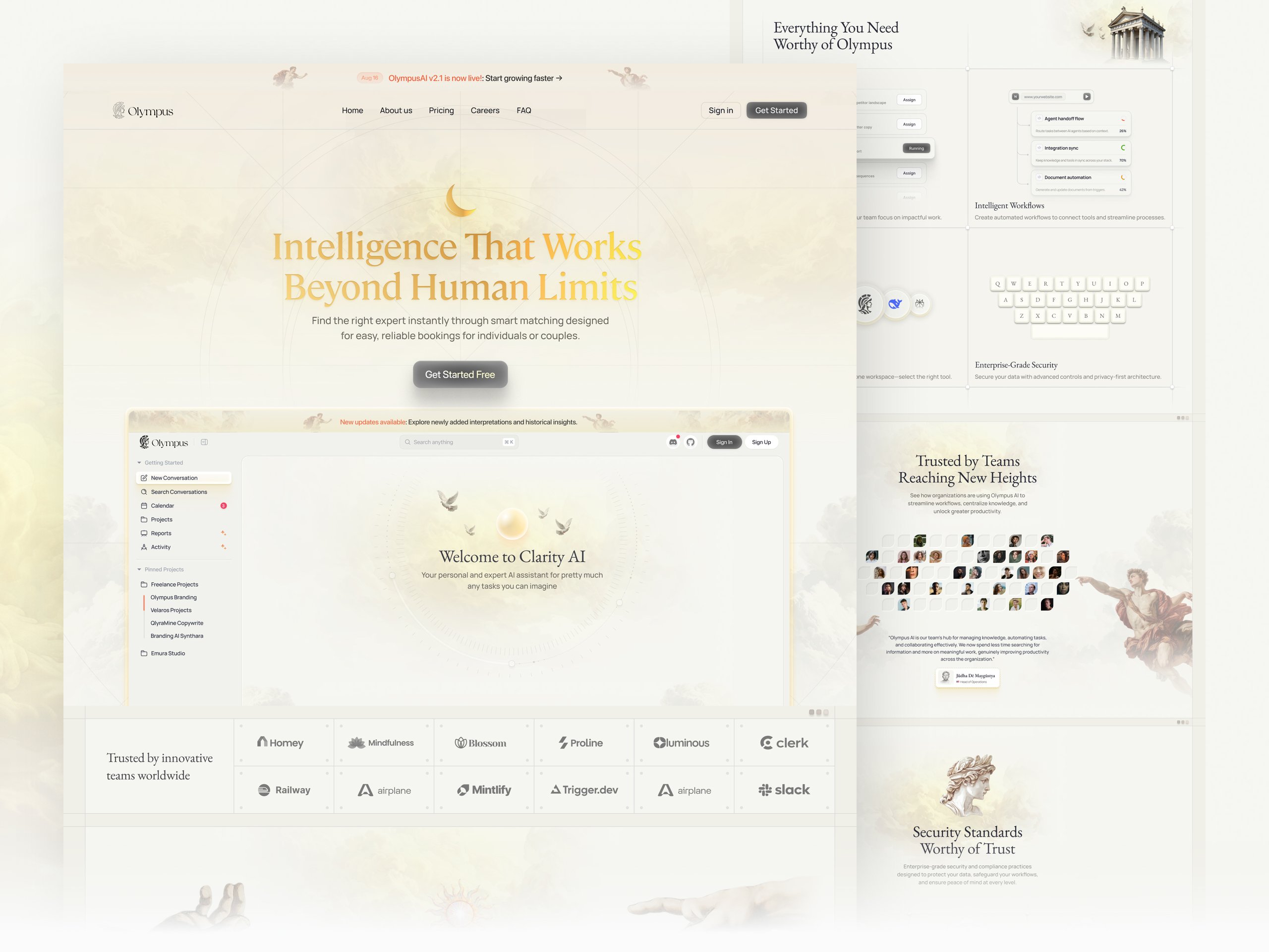 Olympus AI – AI Workspace Landing Page
