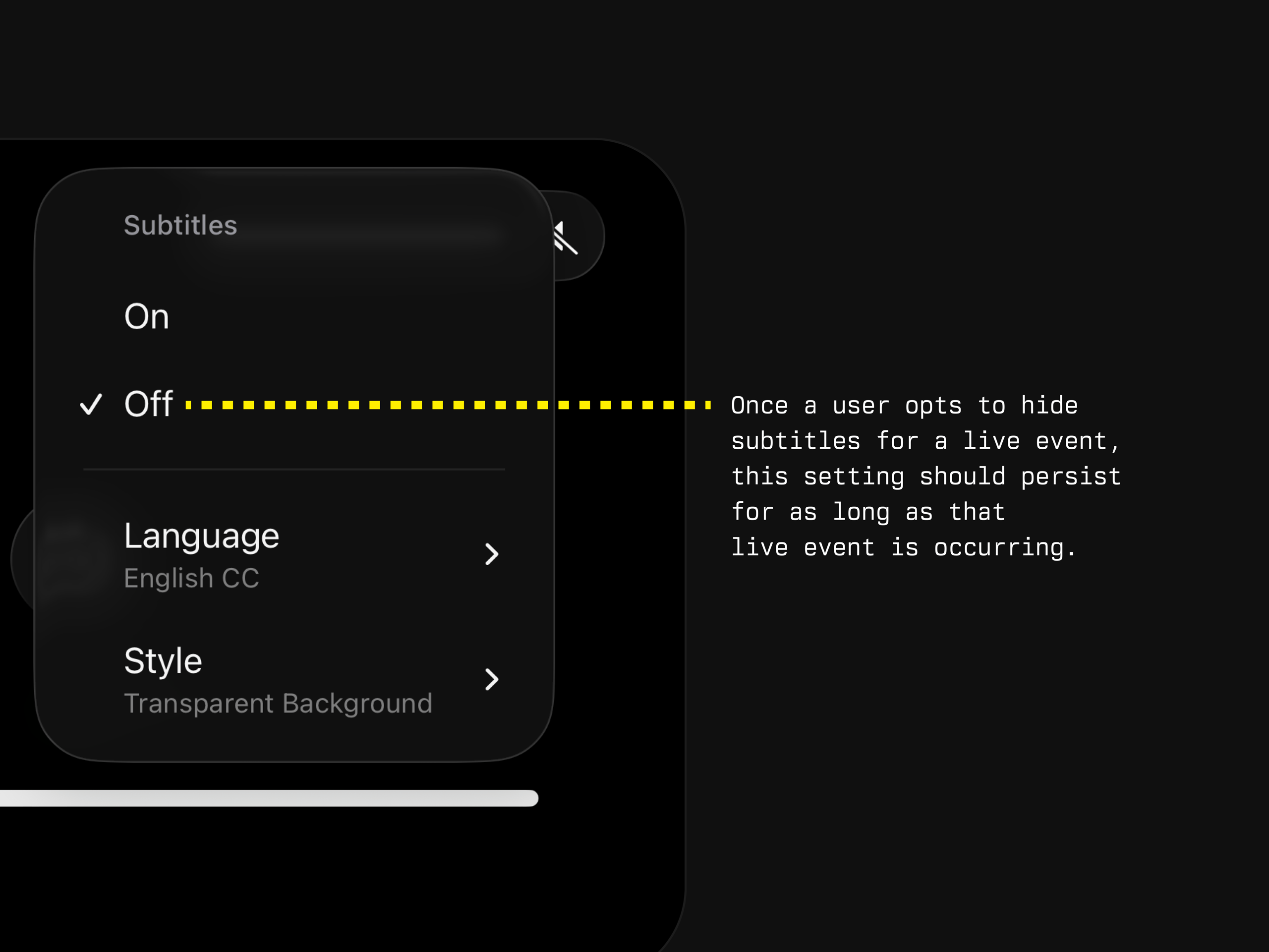 Apple TV Persist Subtitles Setting Feature Concept