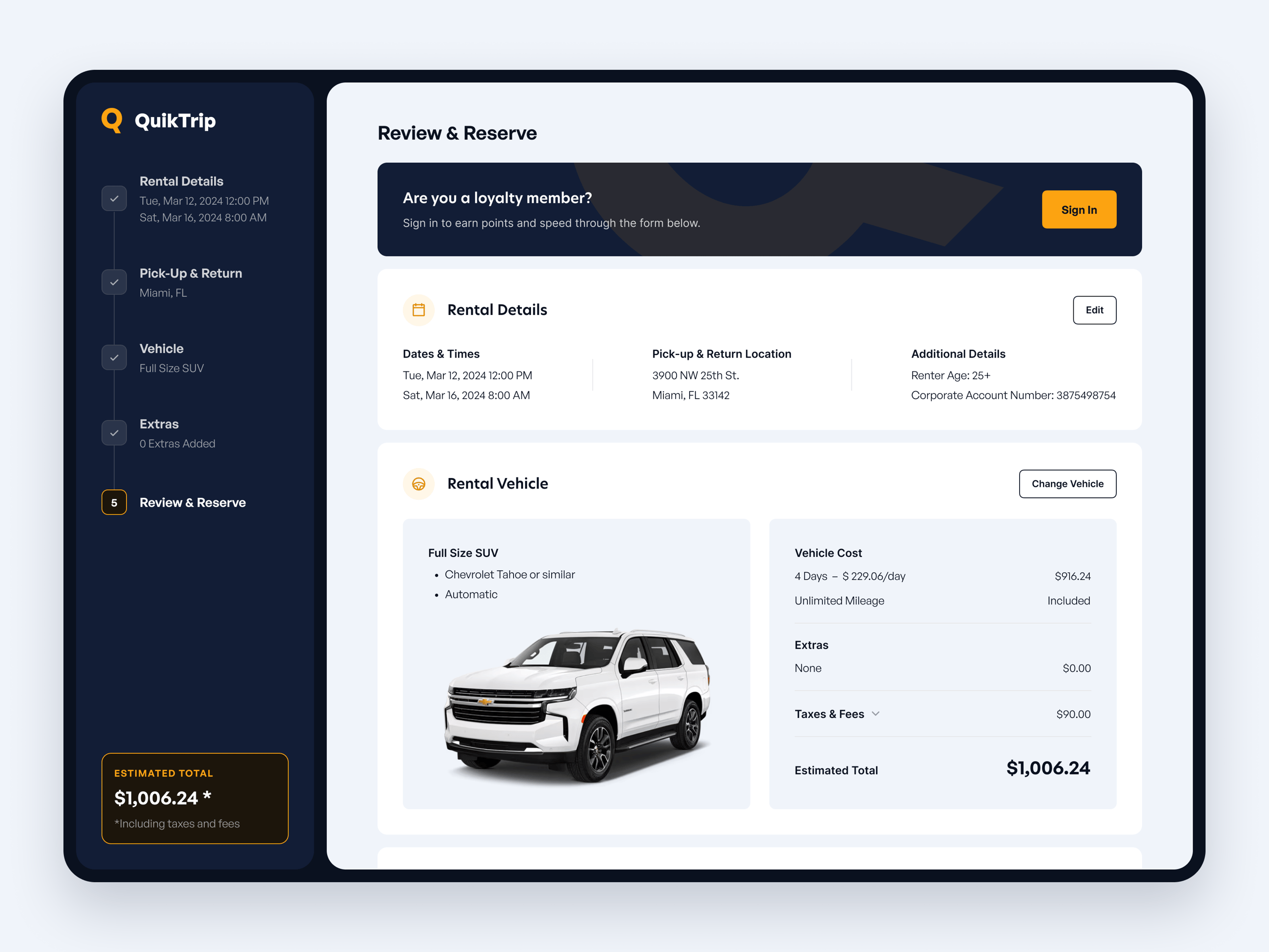 Rental Car Web App