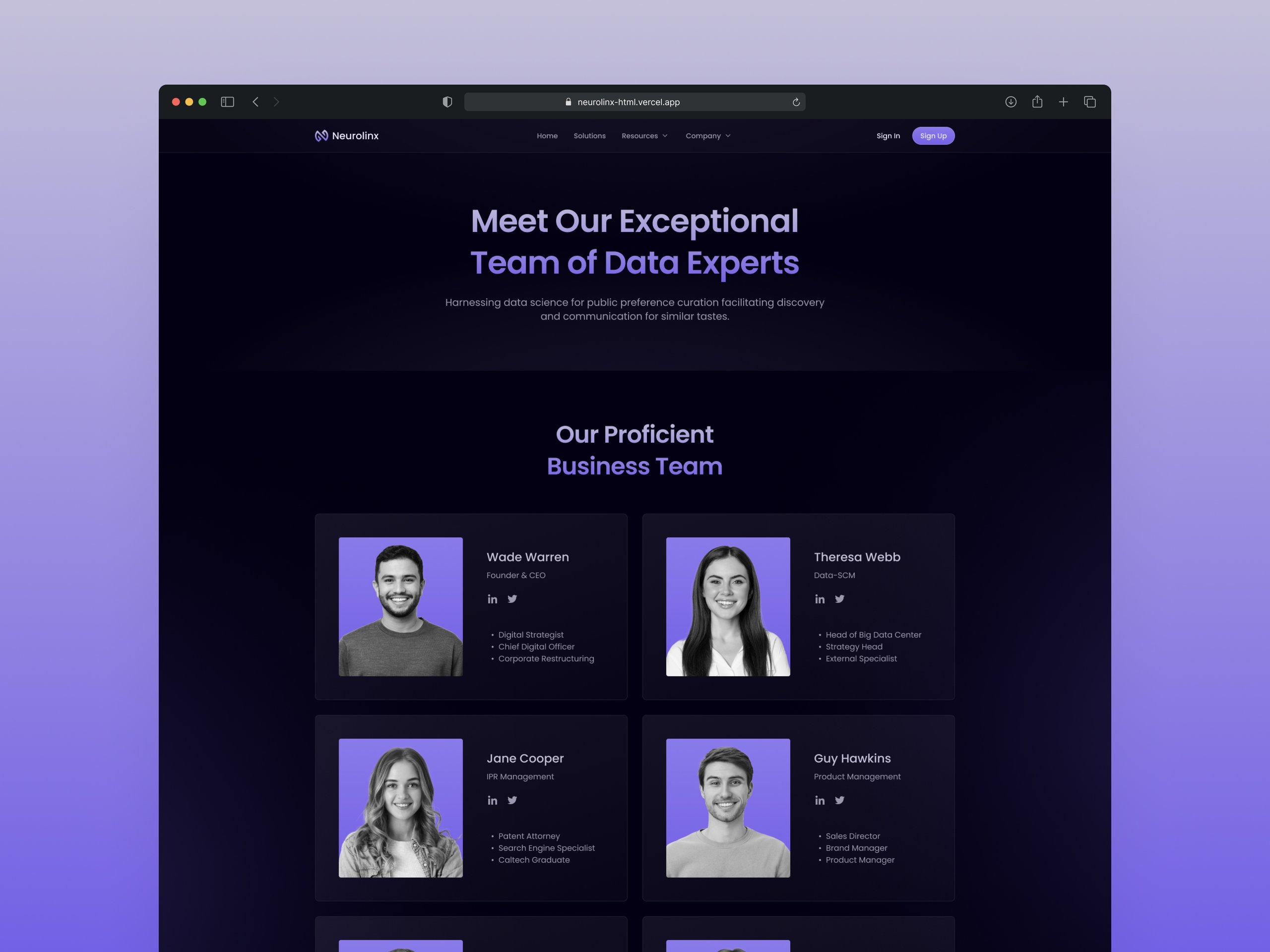 Neurolinx - AI Agency & Technology Startup Website Design

