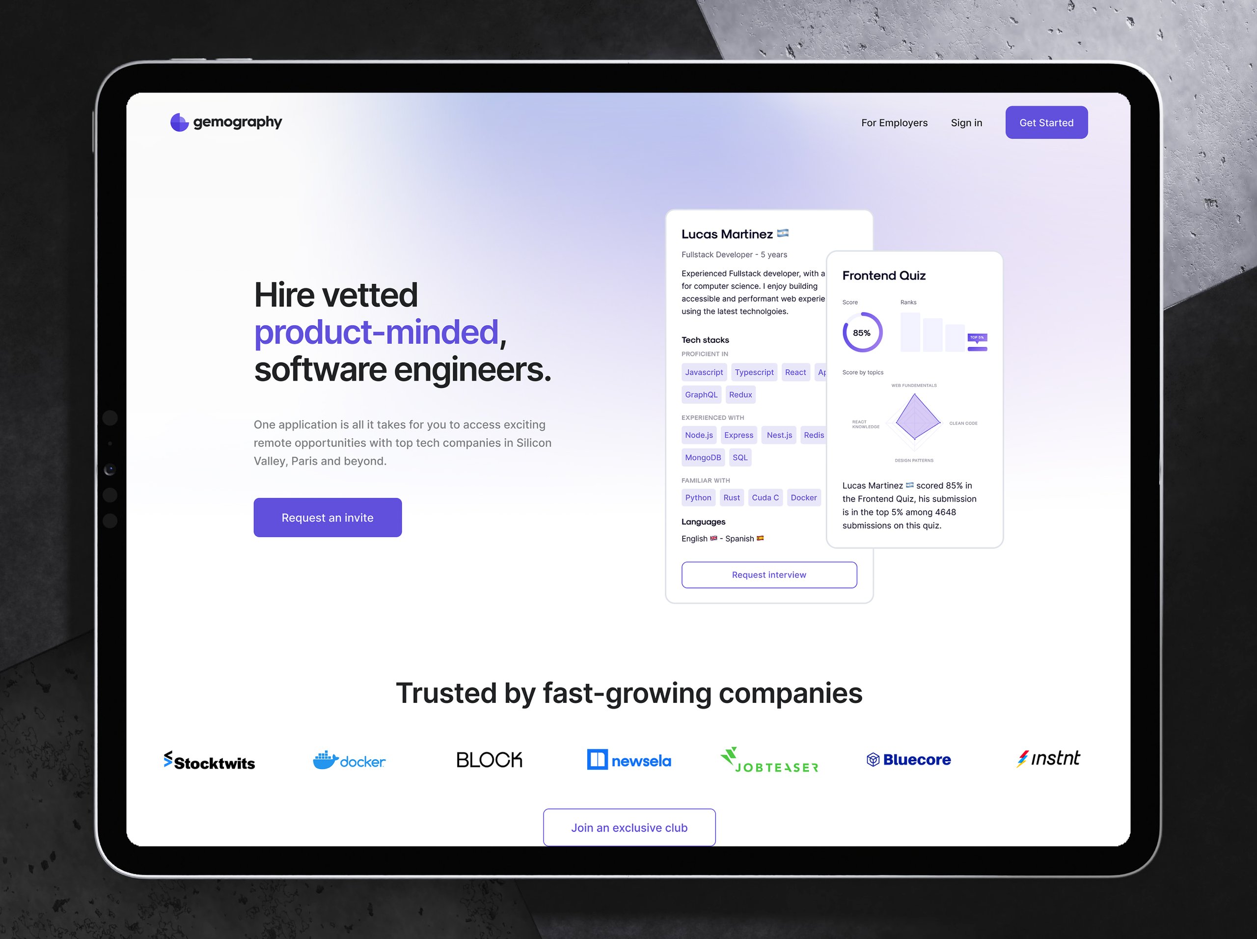 Talent Platform – Website Design for companies