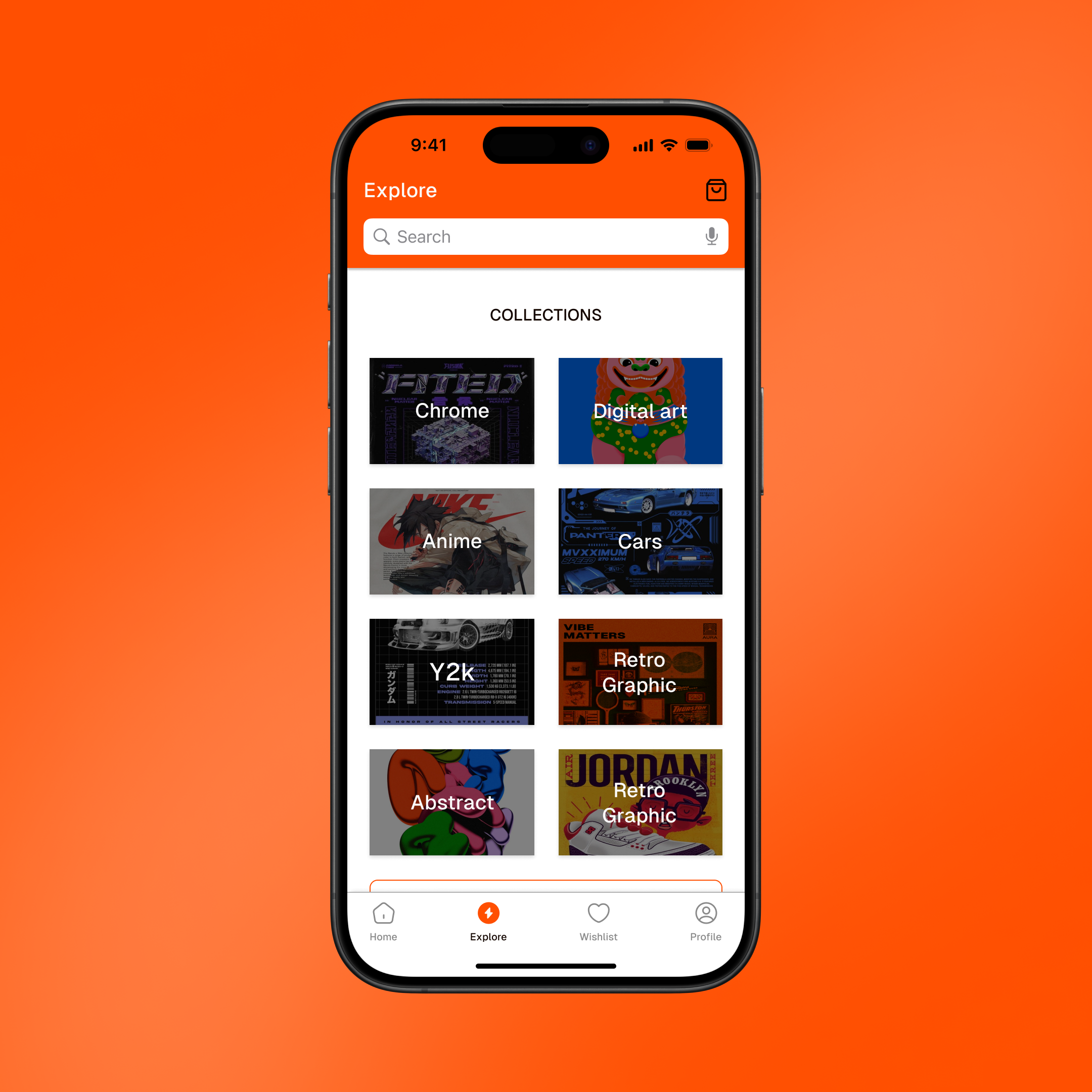 Explore page UI design