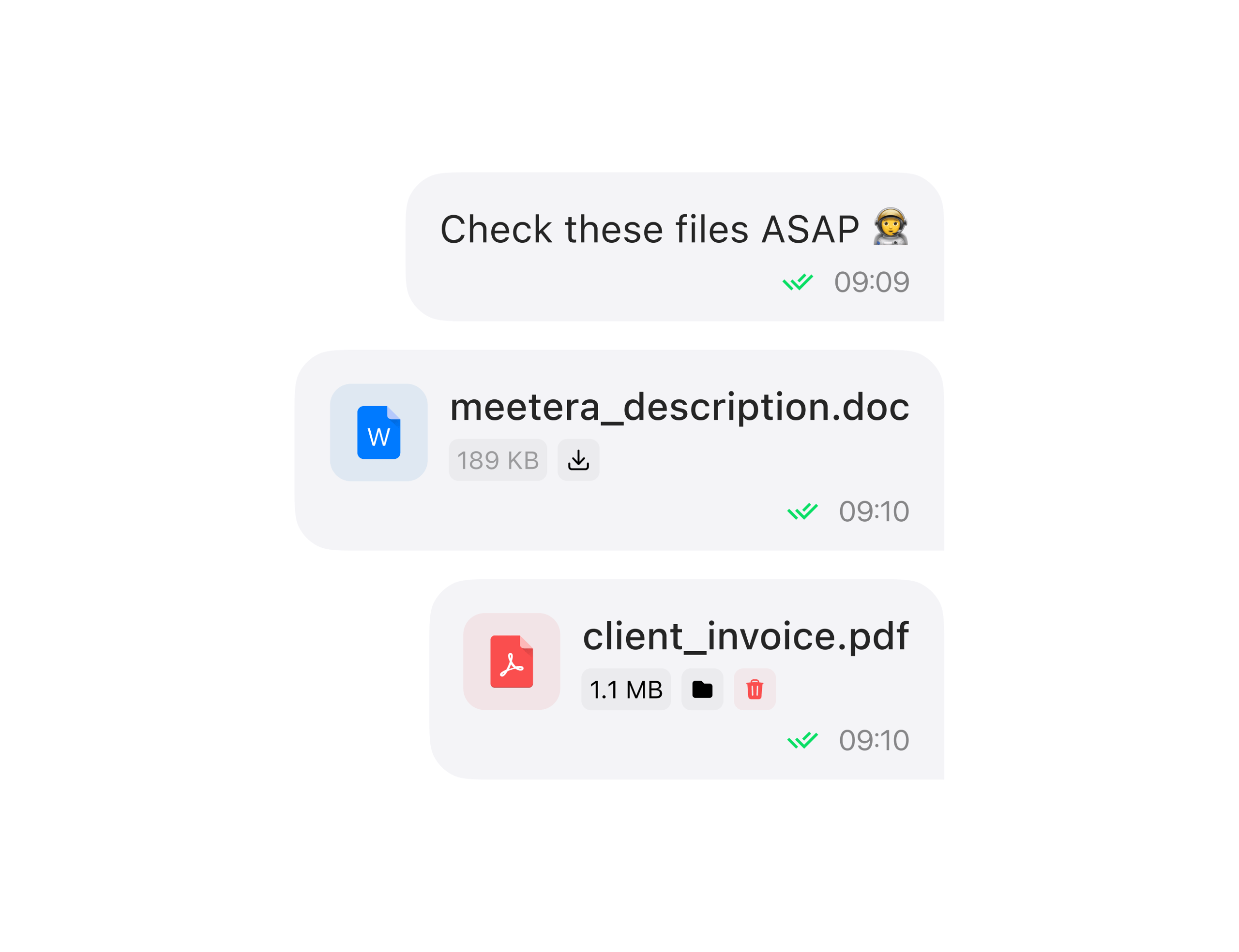 📂 Attached files in messages