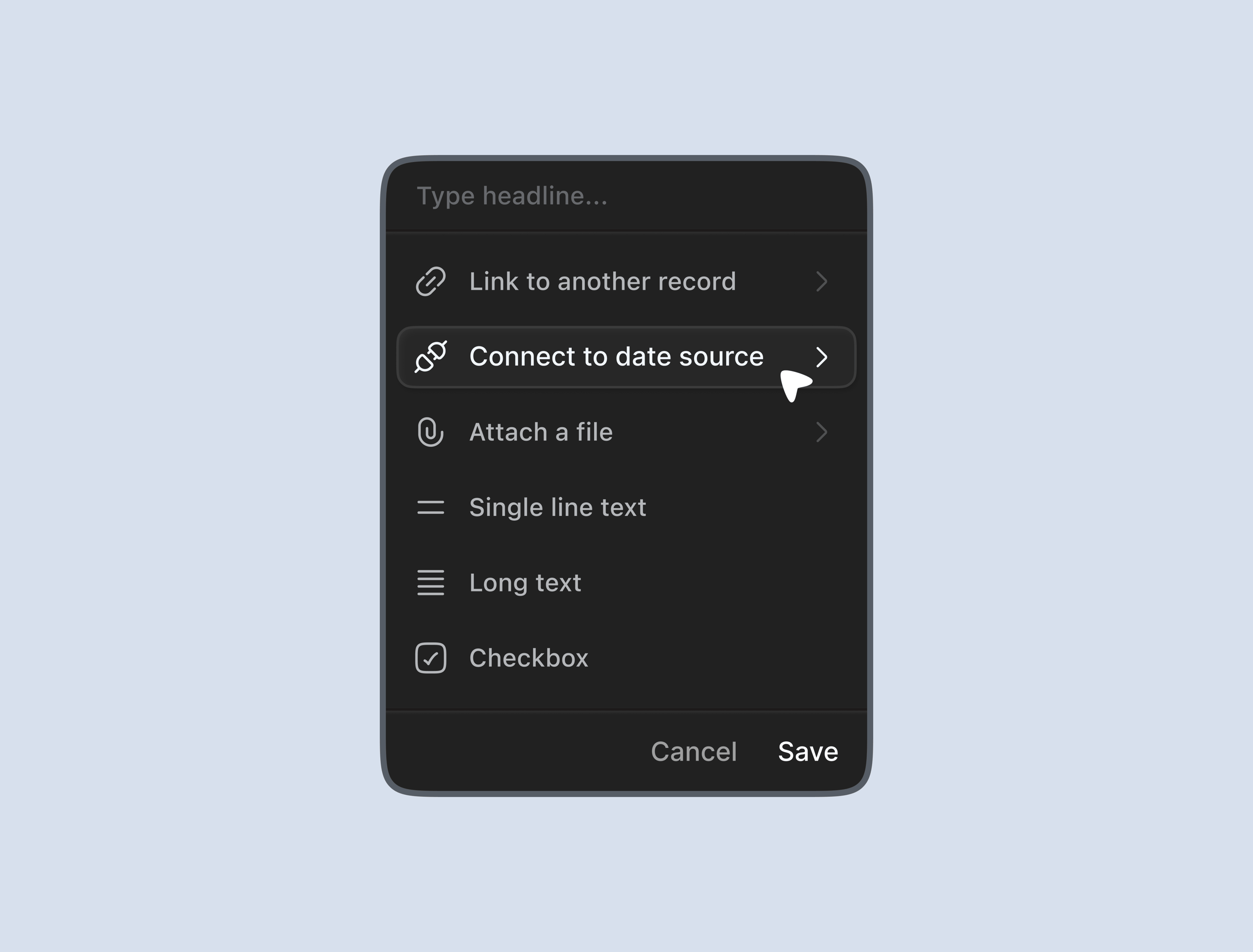 Dark UI card with✨ Hugeicons pro icon library