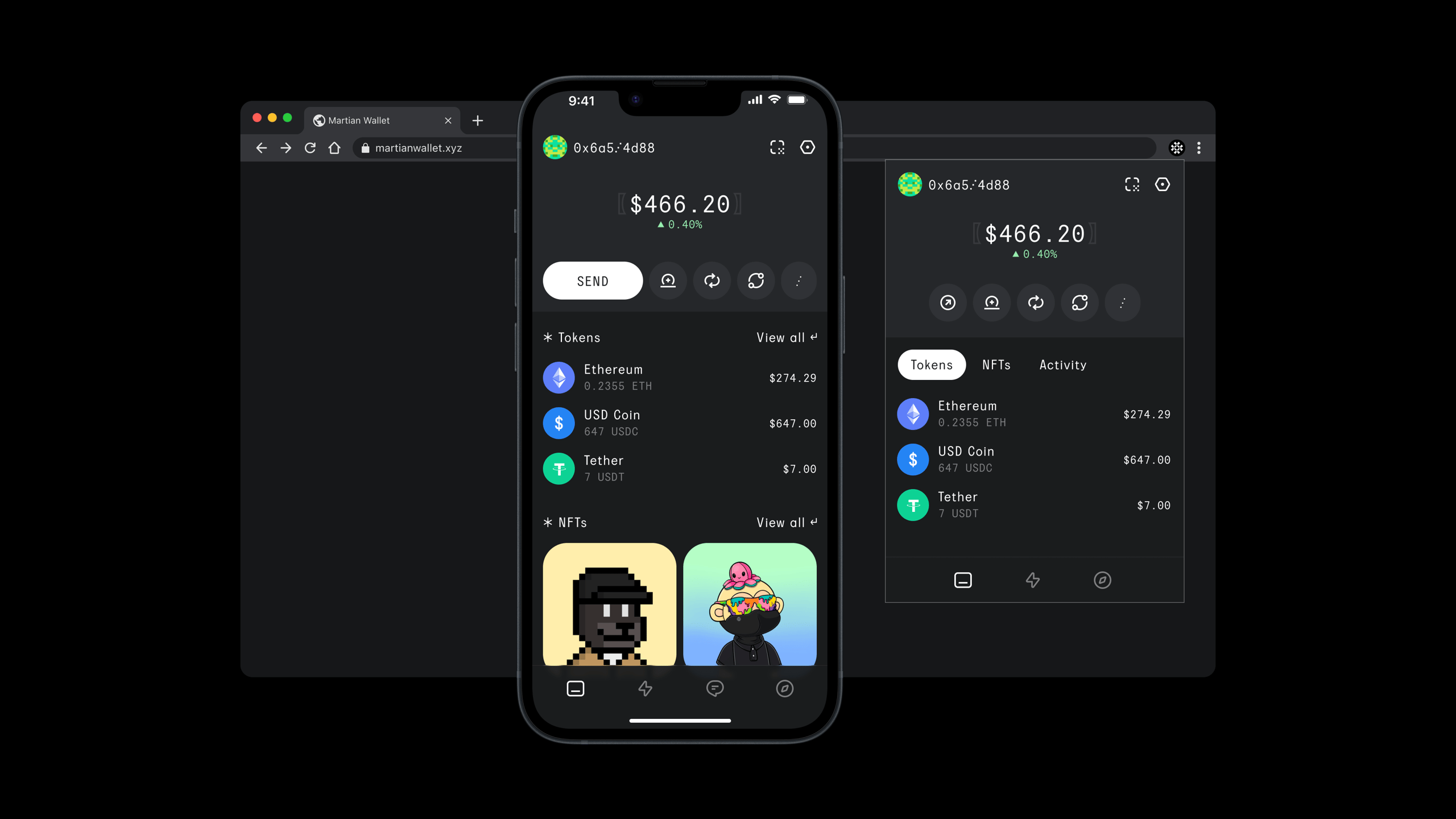 Crypto wallet mobile app and chrome extension design