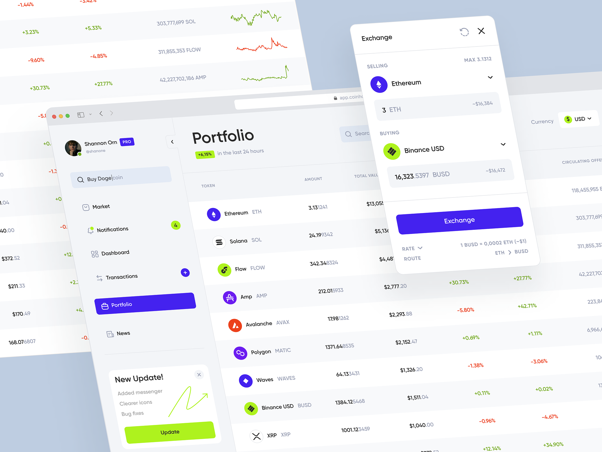 Crypto Wallet Web Dashboard UI UX Design
