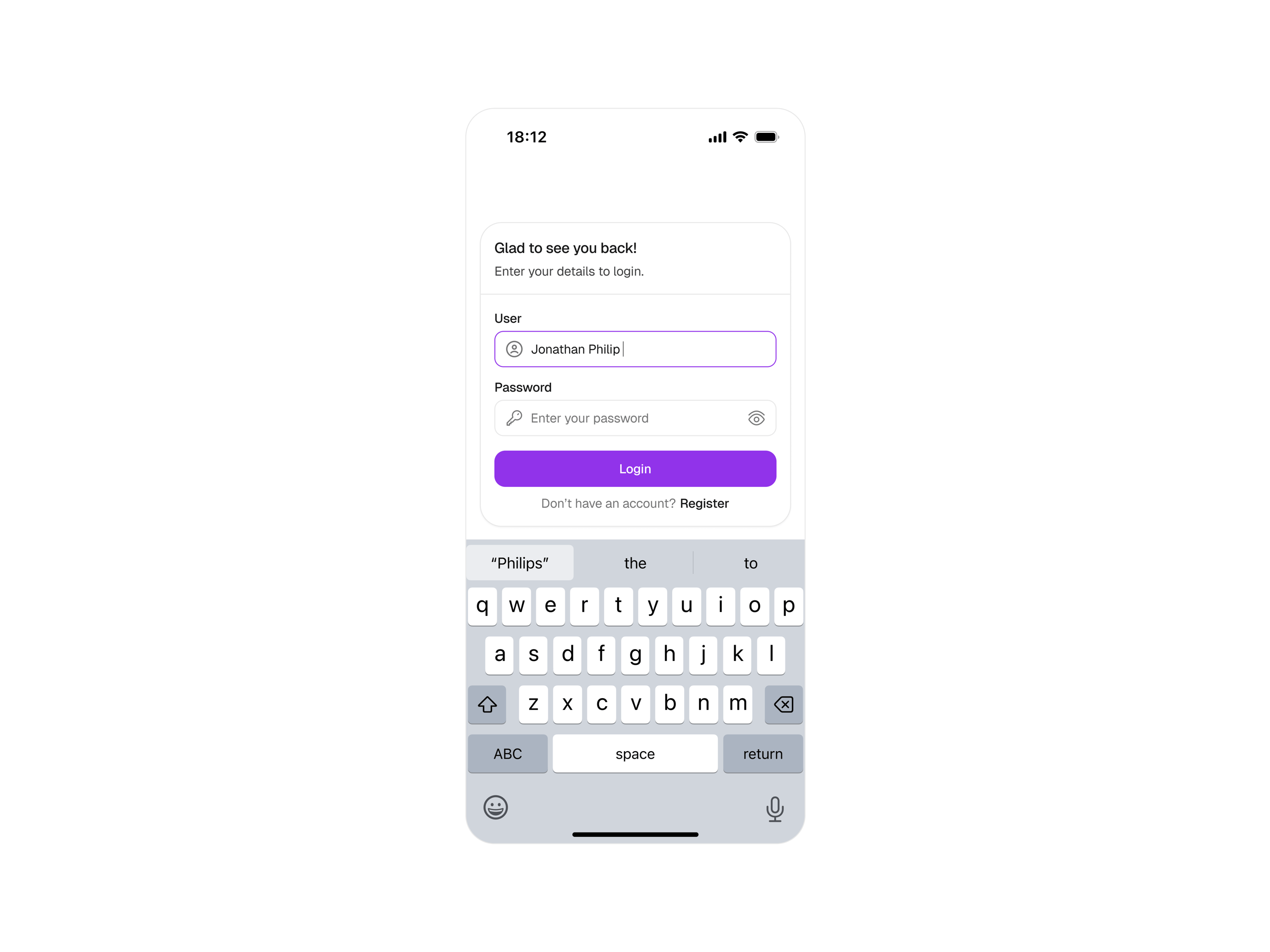 Mobile App Login