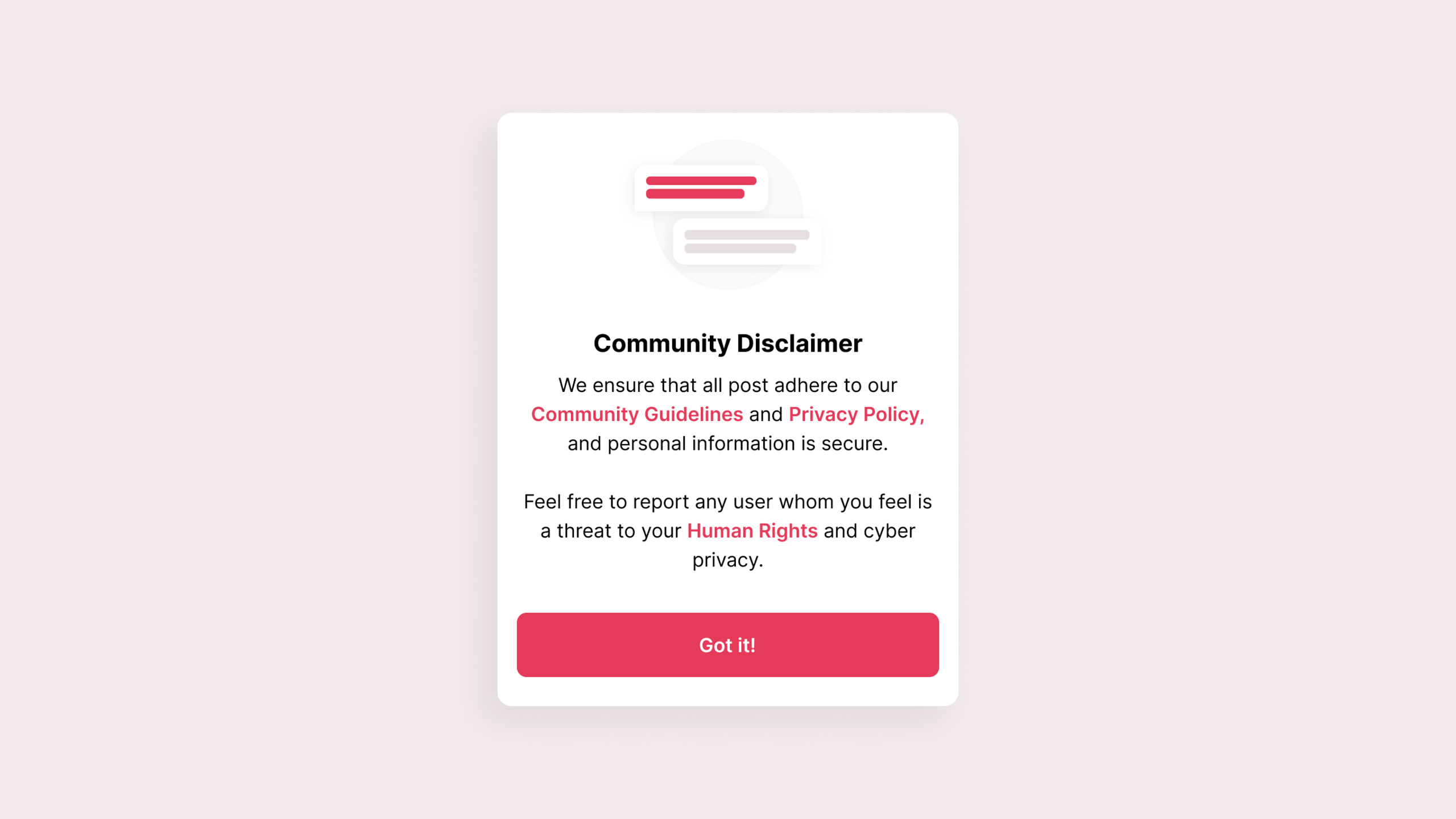Disclaimer modal