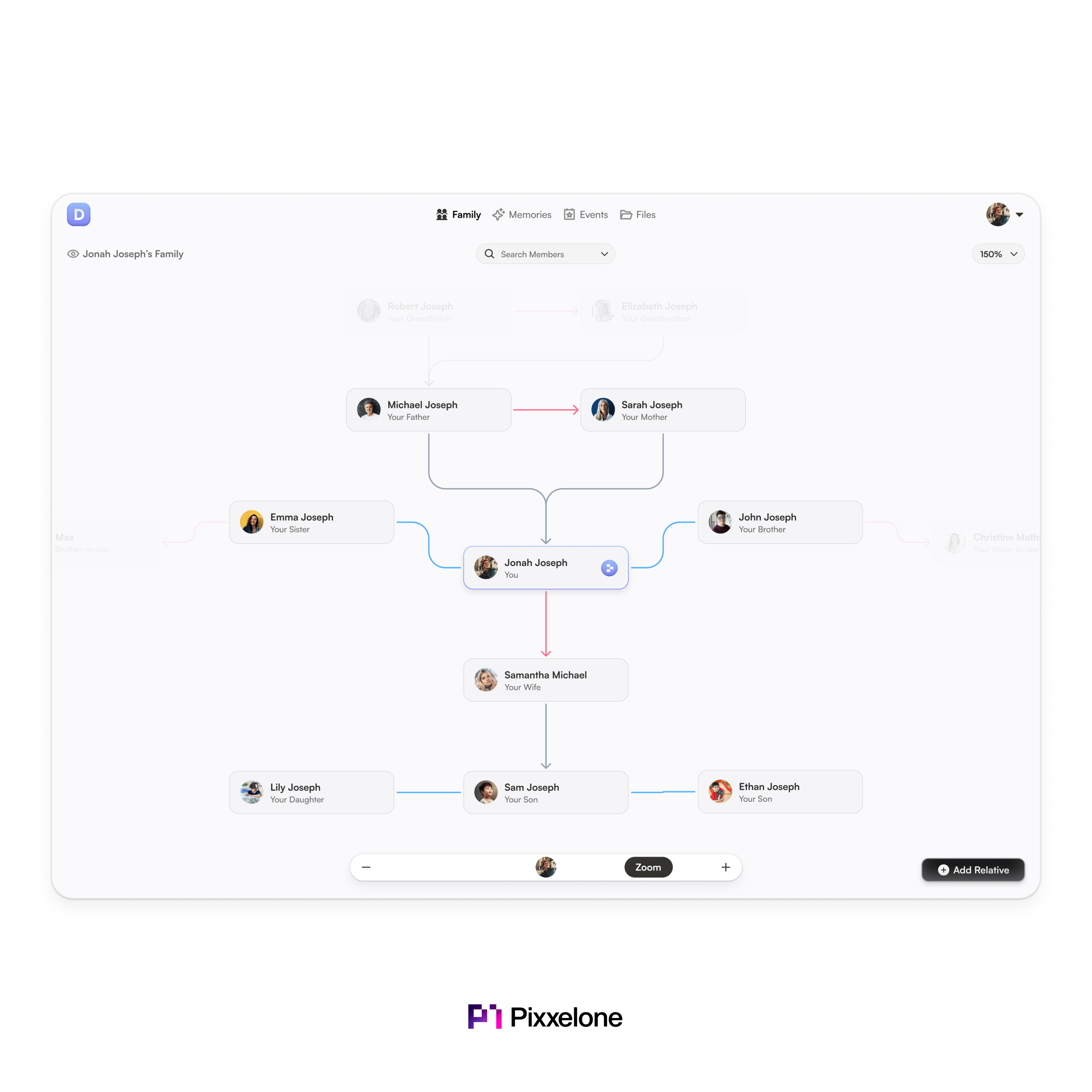 Family tree UI exploration 🌲