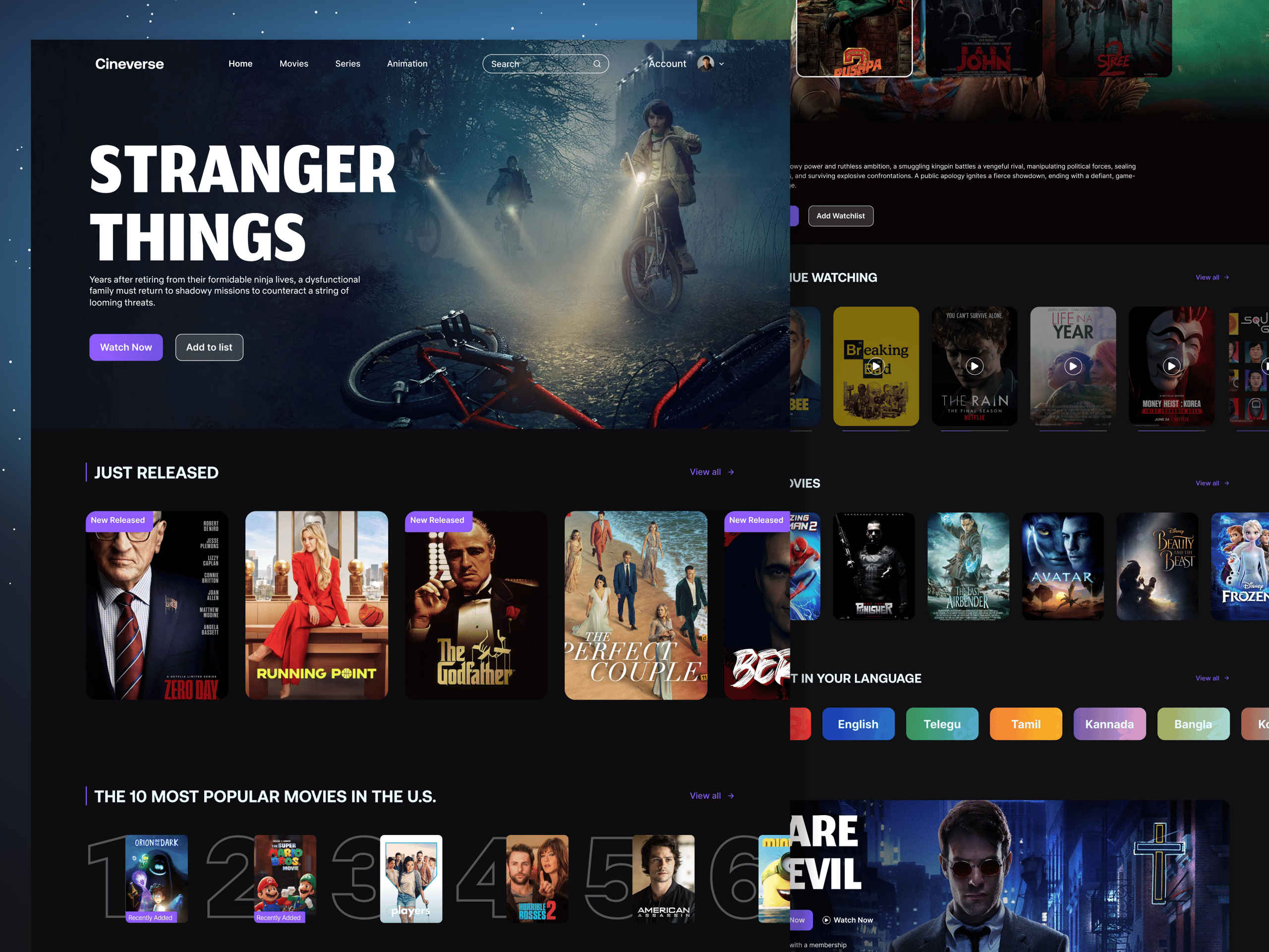 Streaming Website UI/UX Design