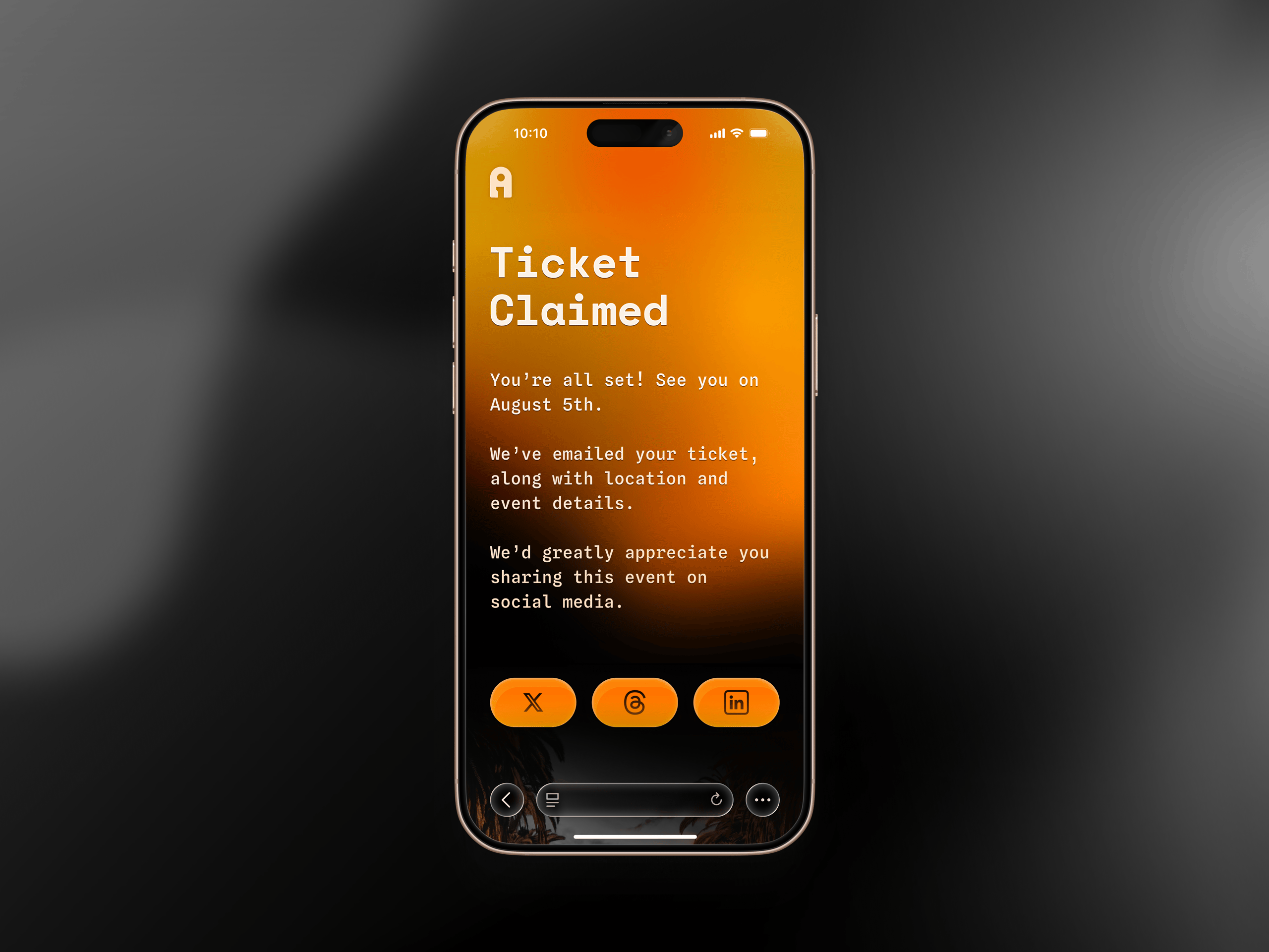 AI Conference Landing Page - Ticket Claimed
