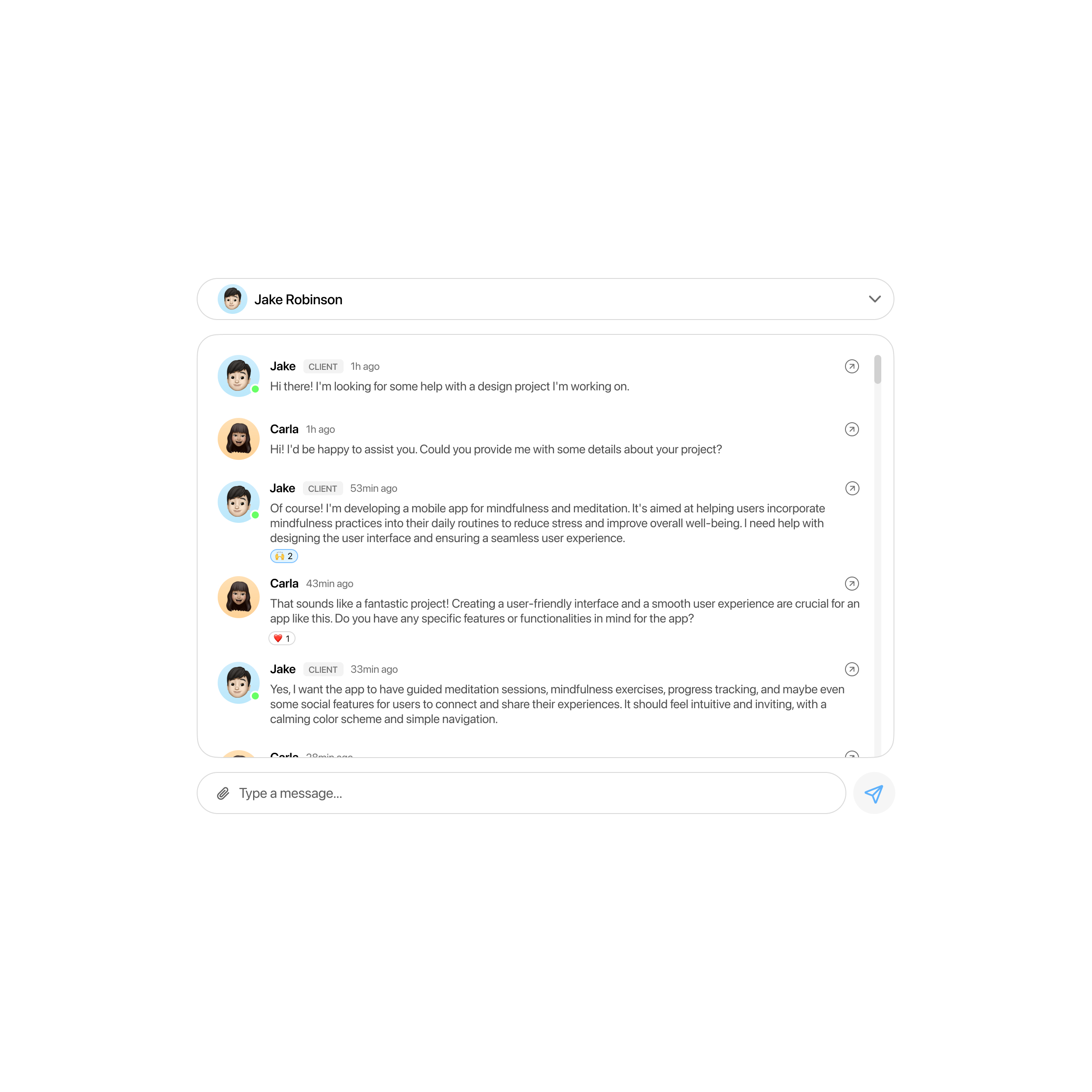 Direct Messaging Chat Box Concept